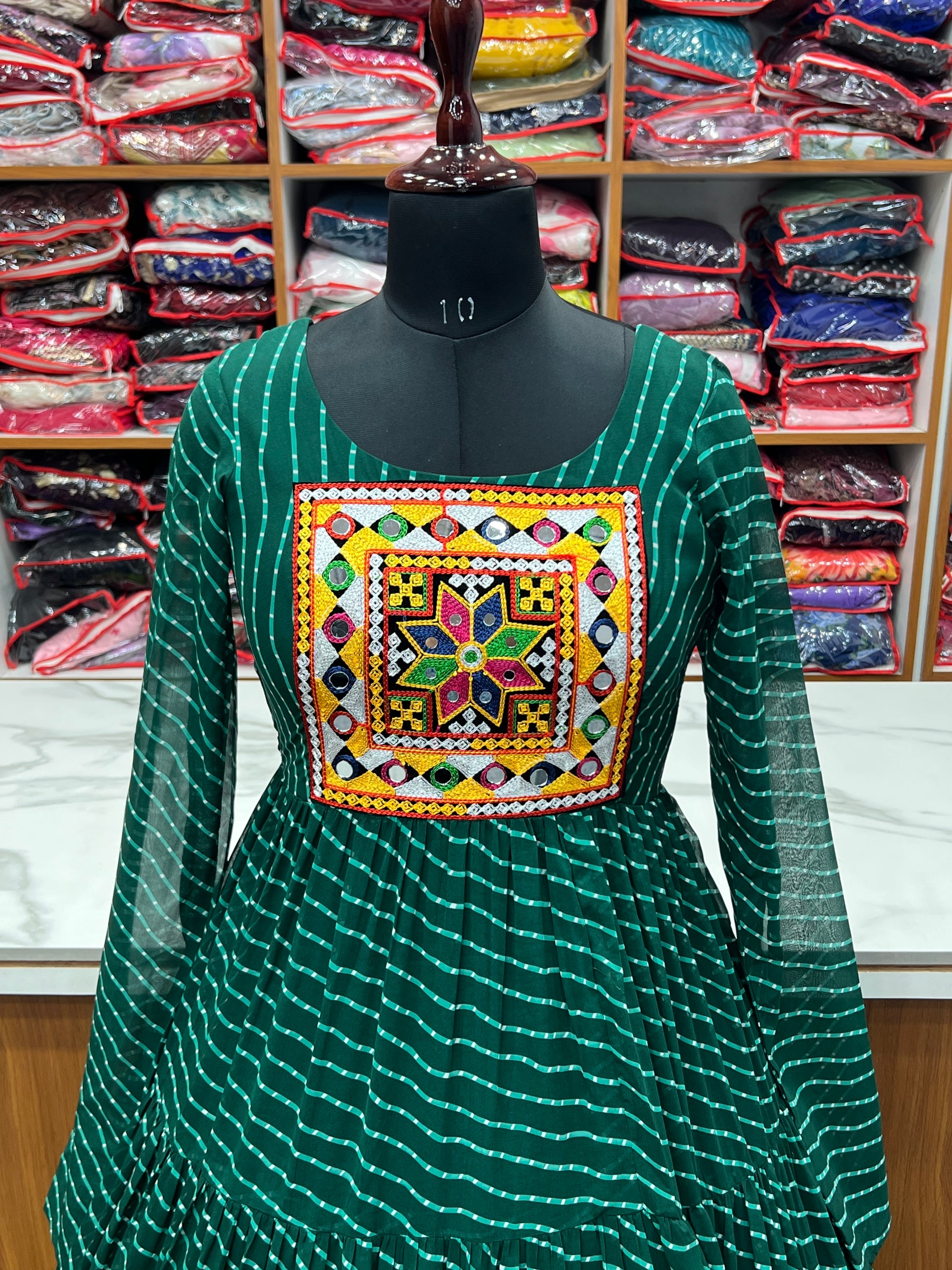 Arresting Navratri Wear Fully Stitched Designer Gown - INDIAN ELEGANCE