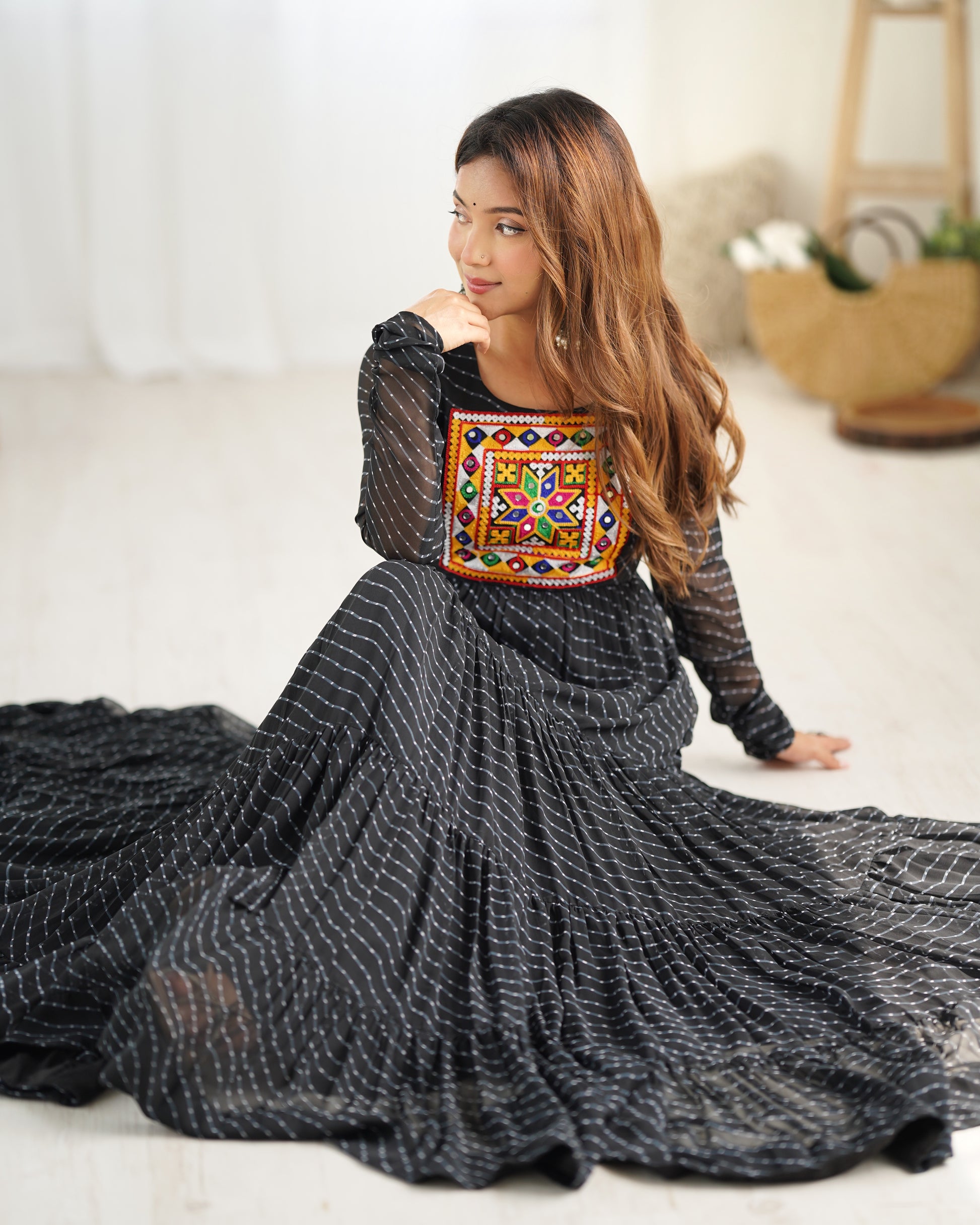 Arresting Navratri Wear Fully Stitched Designer Gown - INDIAN ELEGANCE