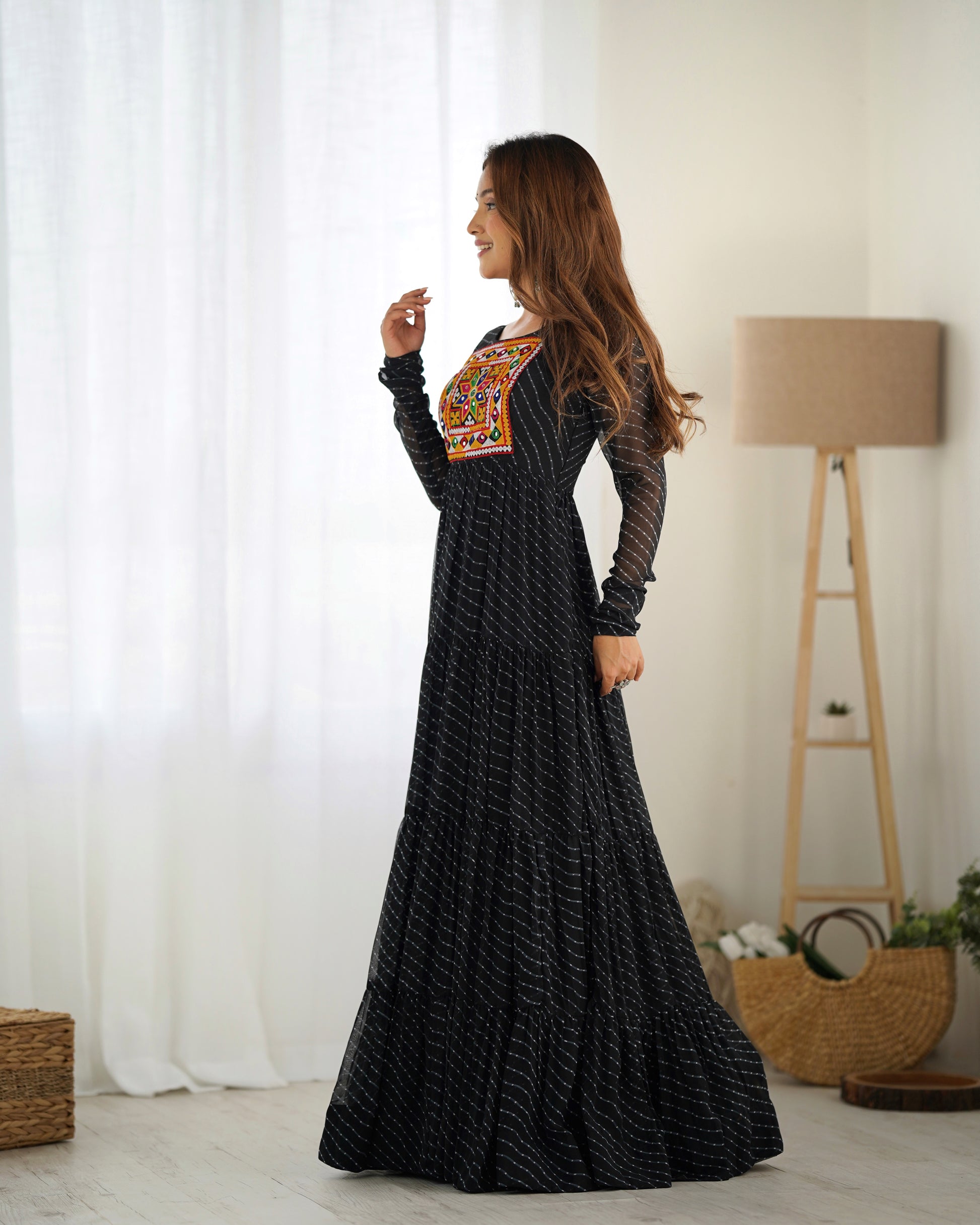 Arresting Navratri Wear Fully Stitched Designer Gown - INDIAN ELEGANCE
