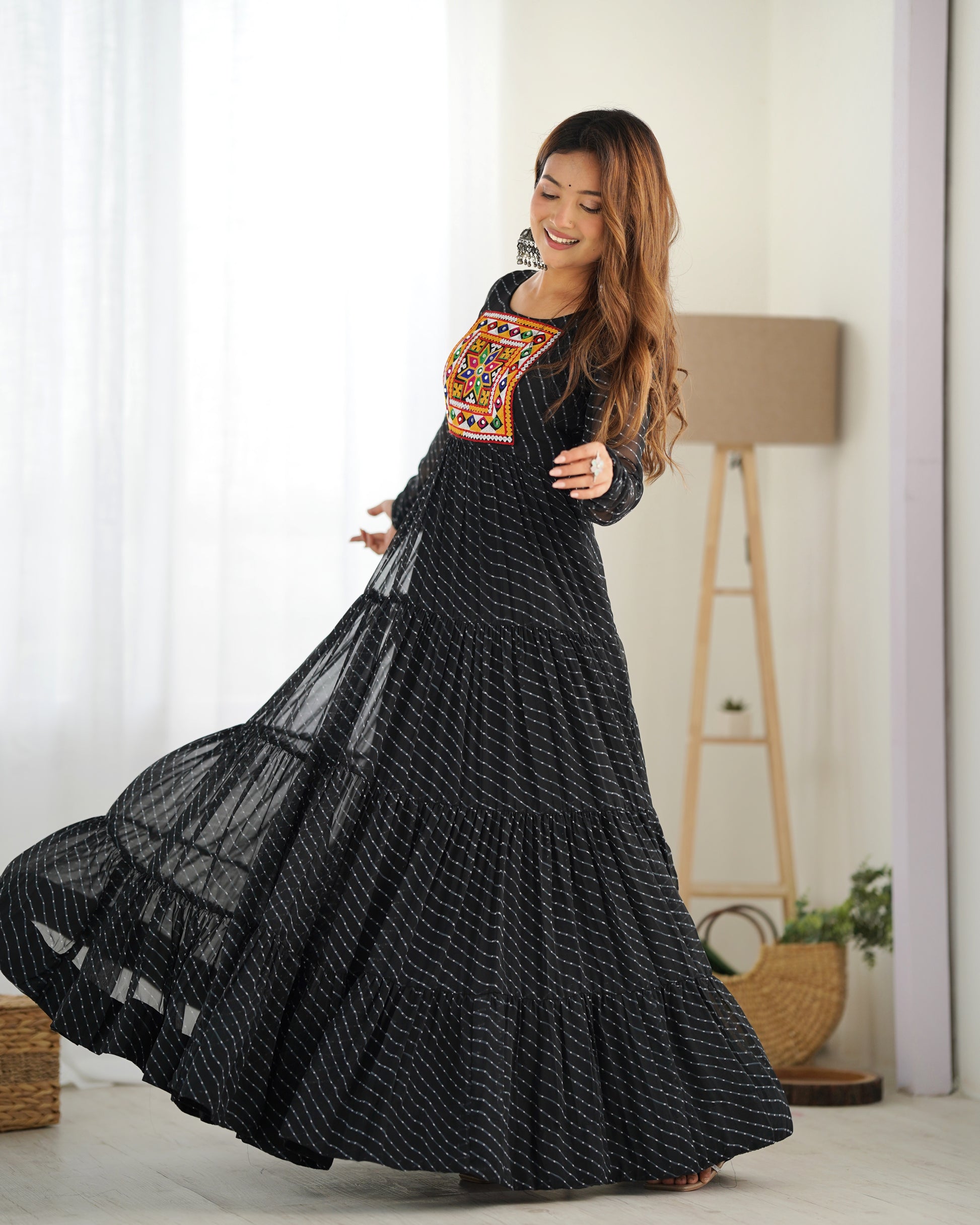 Arresting Navratri Wear Fully Stitched Designer Gown - INDIAN ELEGANCE