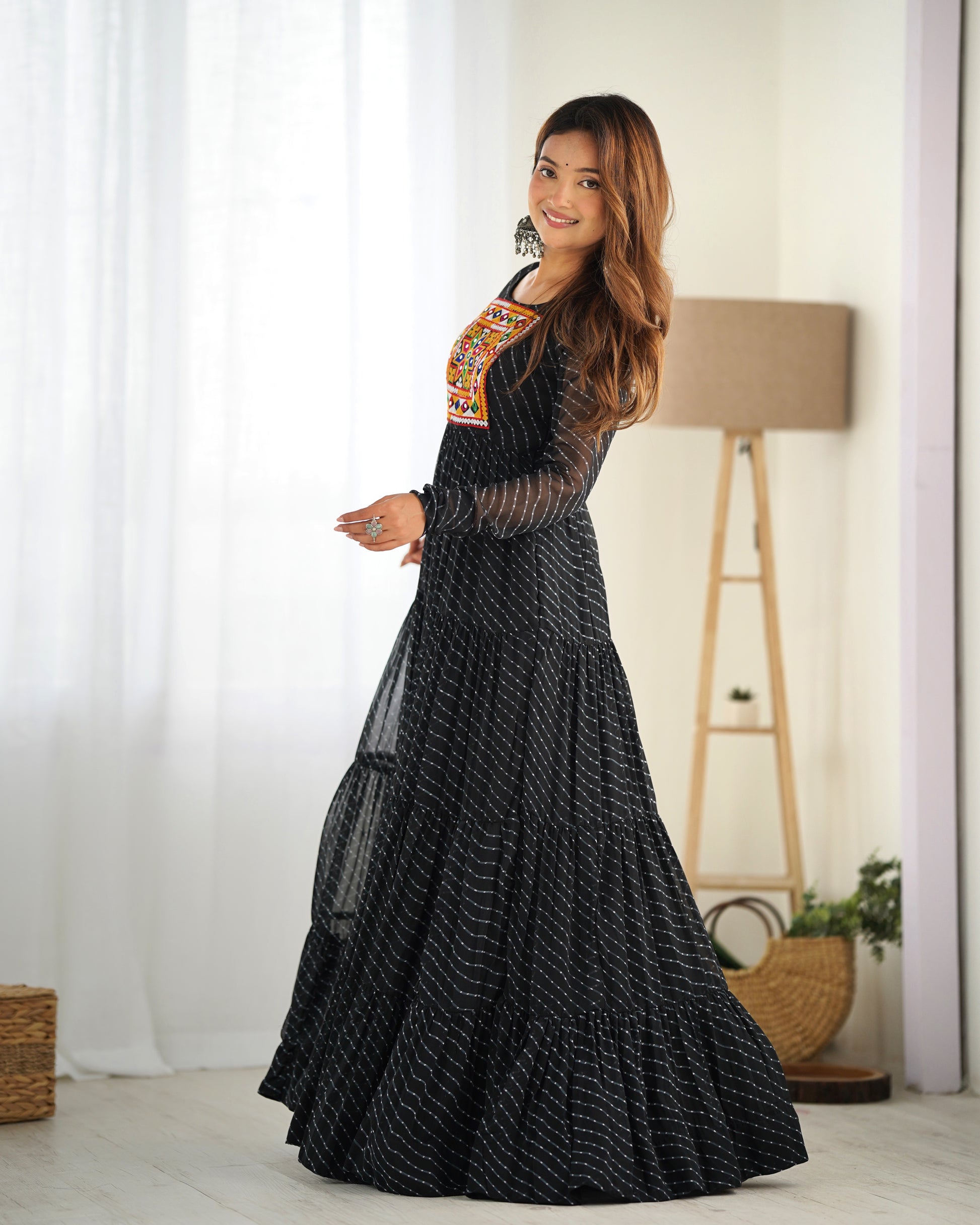 Arresting Navratri Wear Fully Stitched Designer Gown - INDIAN ELEGANCE
