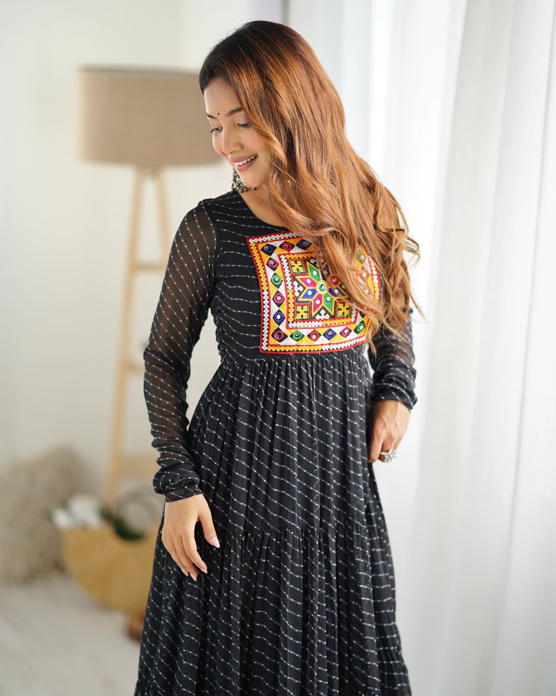 Arresting Navratri Wear Fully Stitched Designer Gown - INDIAN ELEGANCE