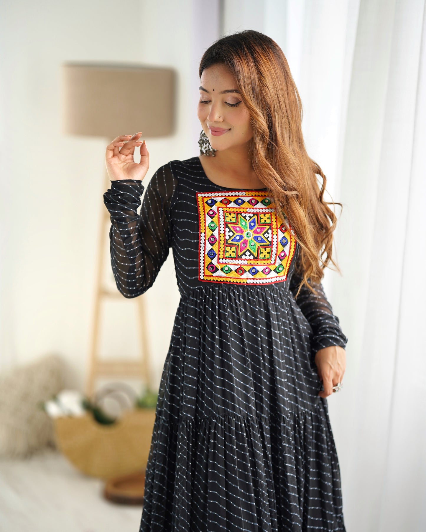 Arresting Navratri Wear Fully Stitched Designer Gown - INDIAN ELEGANCE