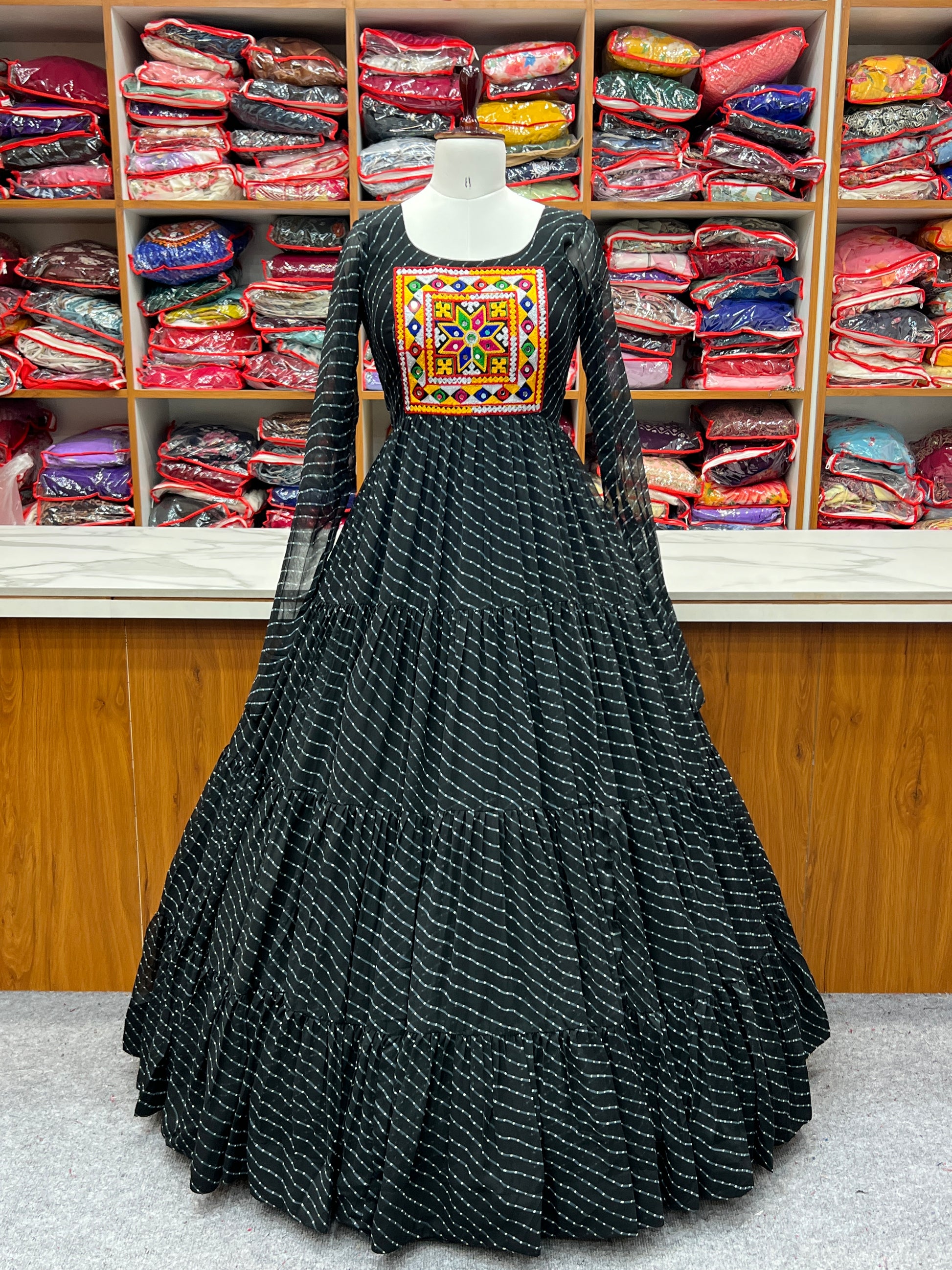 Arresting Navratri Wear Fully Stitched Designer Gown - INDIAN ELEGANCE