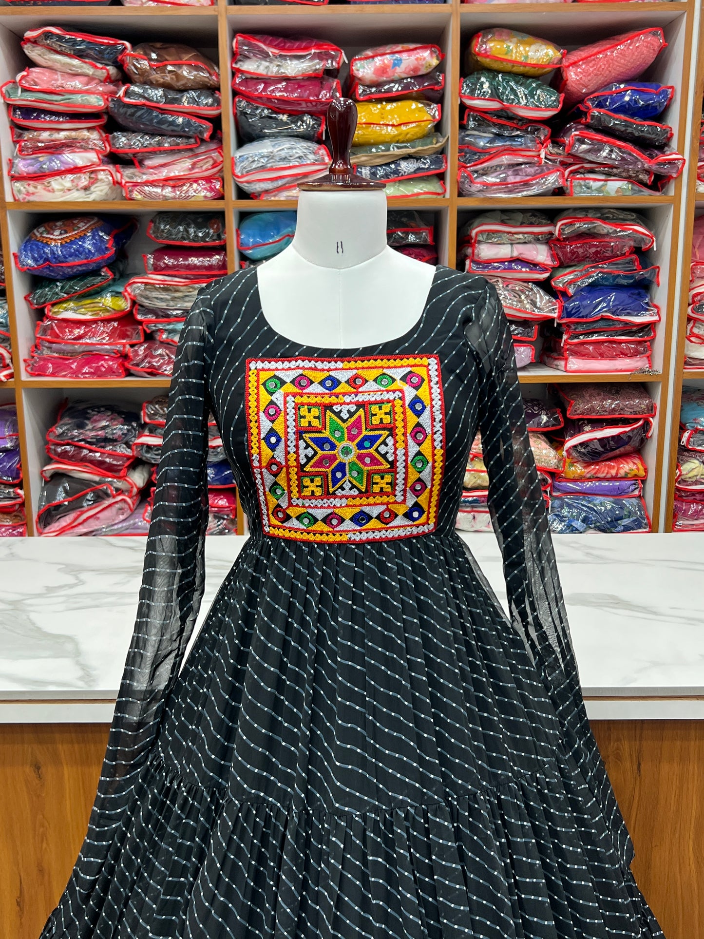 Arresting Navratri Wear Fully Stitched Designer Gown - INDIAN ELEGANCE