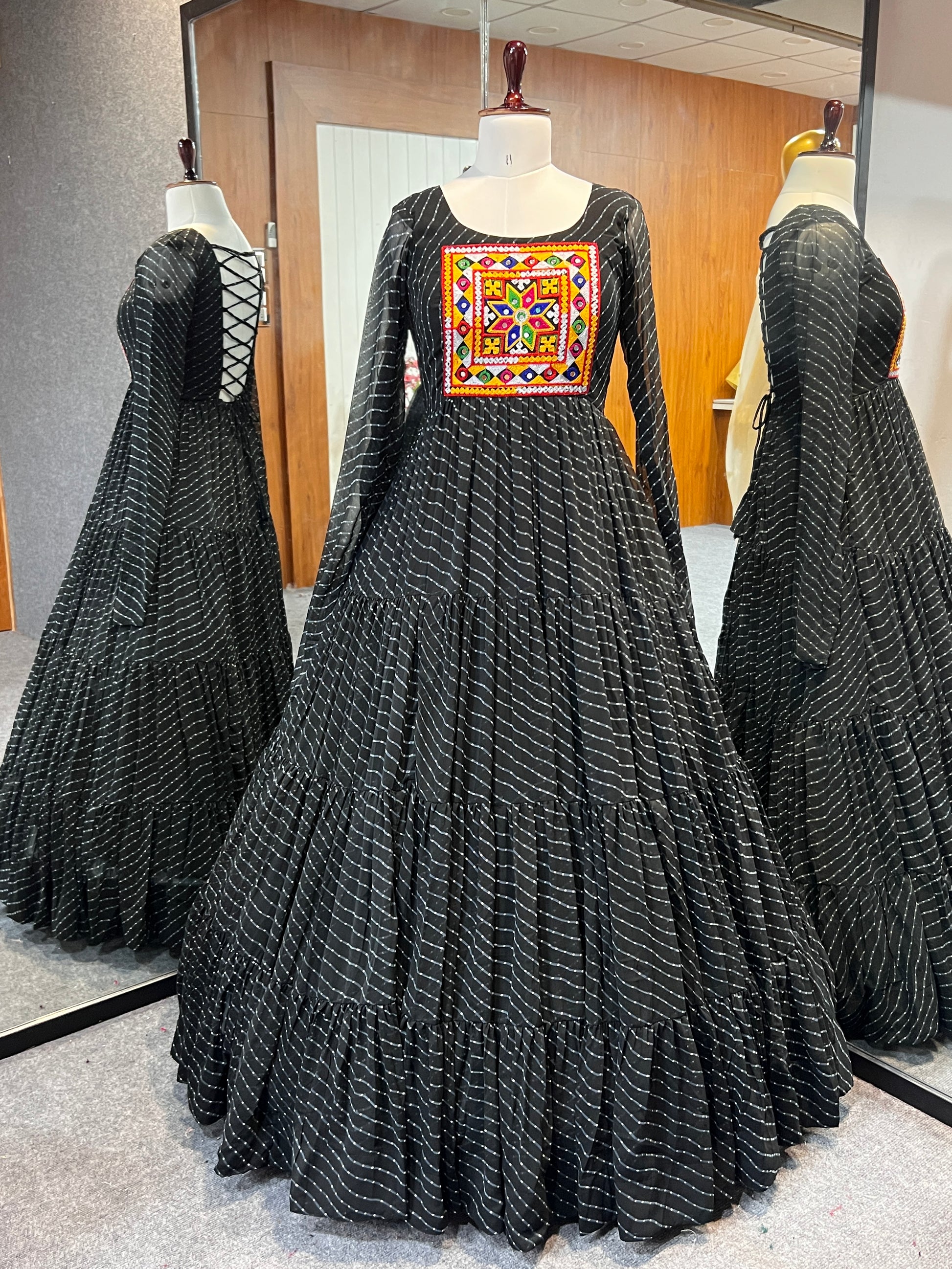 Arresting Navratri Wear Fully Stitched Designer Gown - INDIAN ELEGANCE