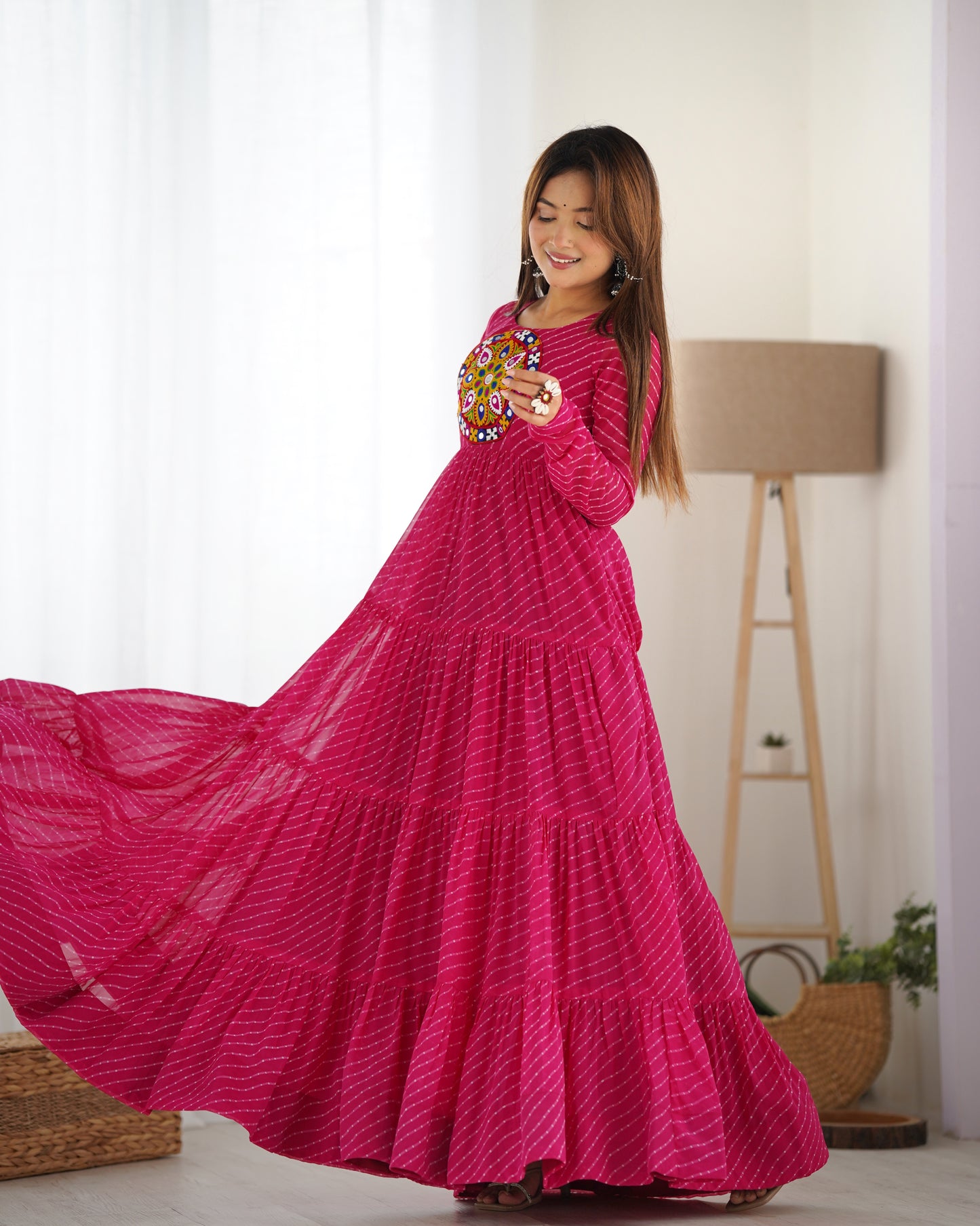 Arresting Navratri Wear Fully Stitched Designer Gown - INDIAN ELEGANCE
