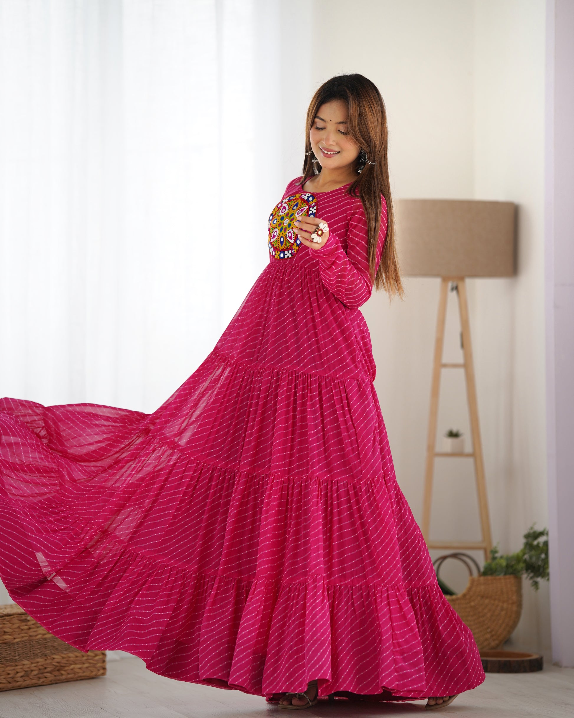 Arresting Navratri Wear Fully Stitched Designer Gown - INDIAN ELEGANCE