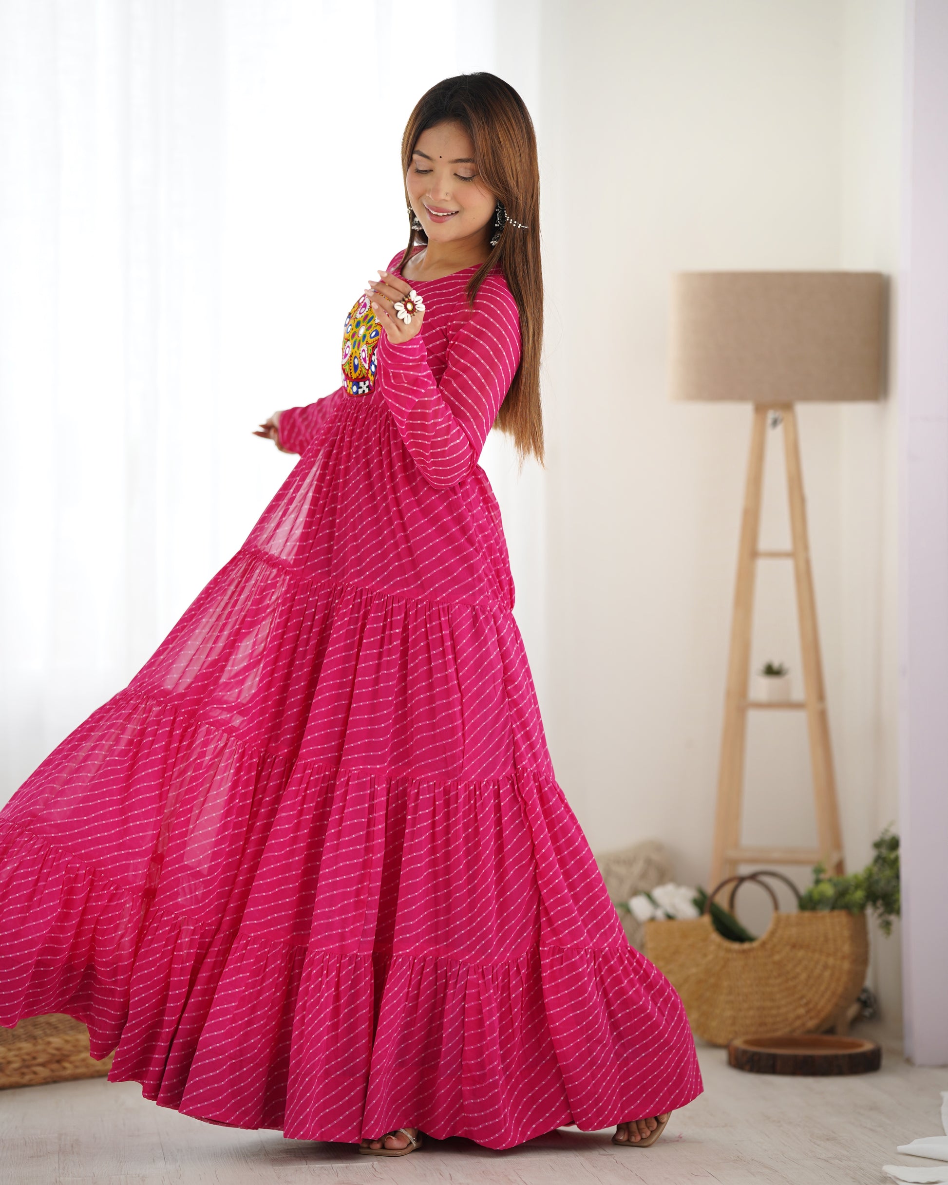 Arresting Navratri Wear Fully Stitched Designer Gown - INDIAN ELEGANCE