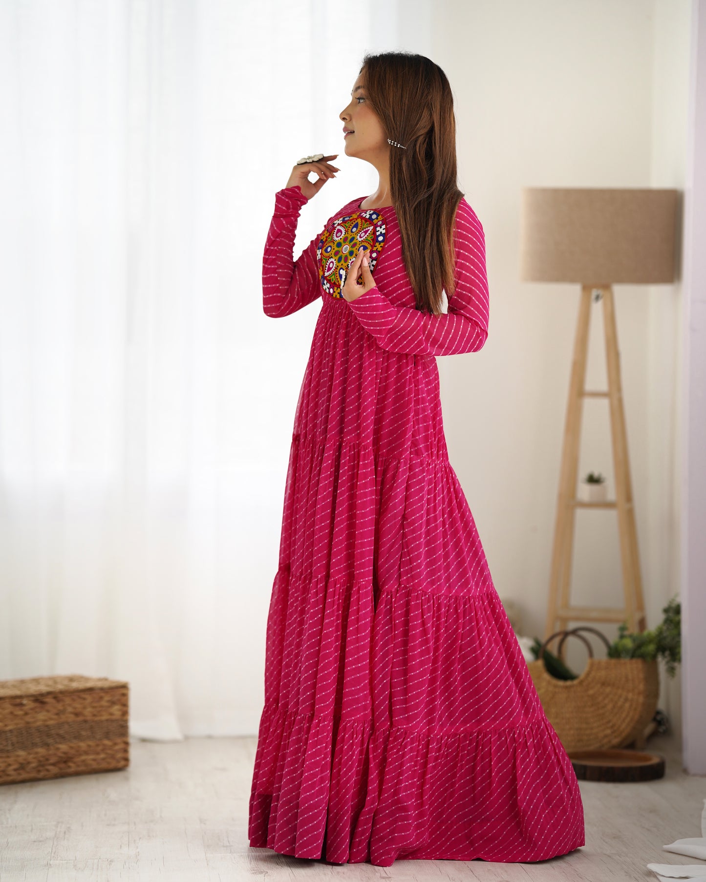 Arresting Navratri Wear Fully Stitched Designer Gown - INDIAN ELEGANCE