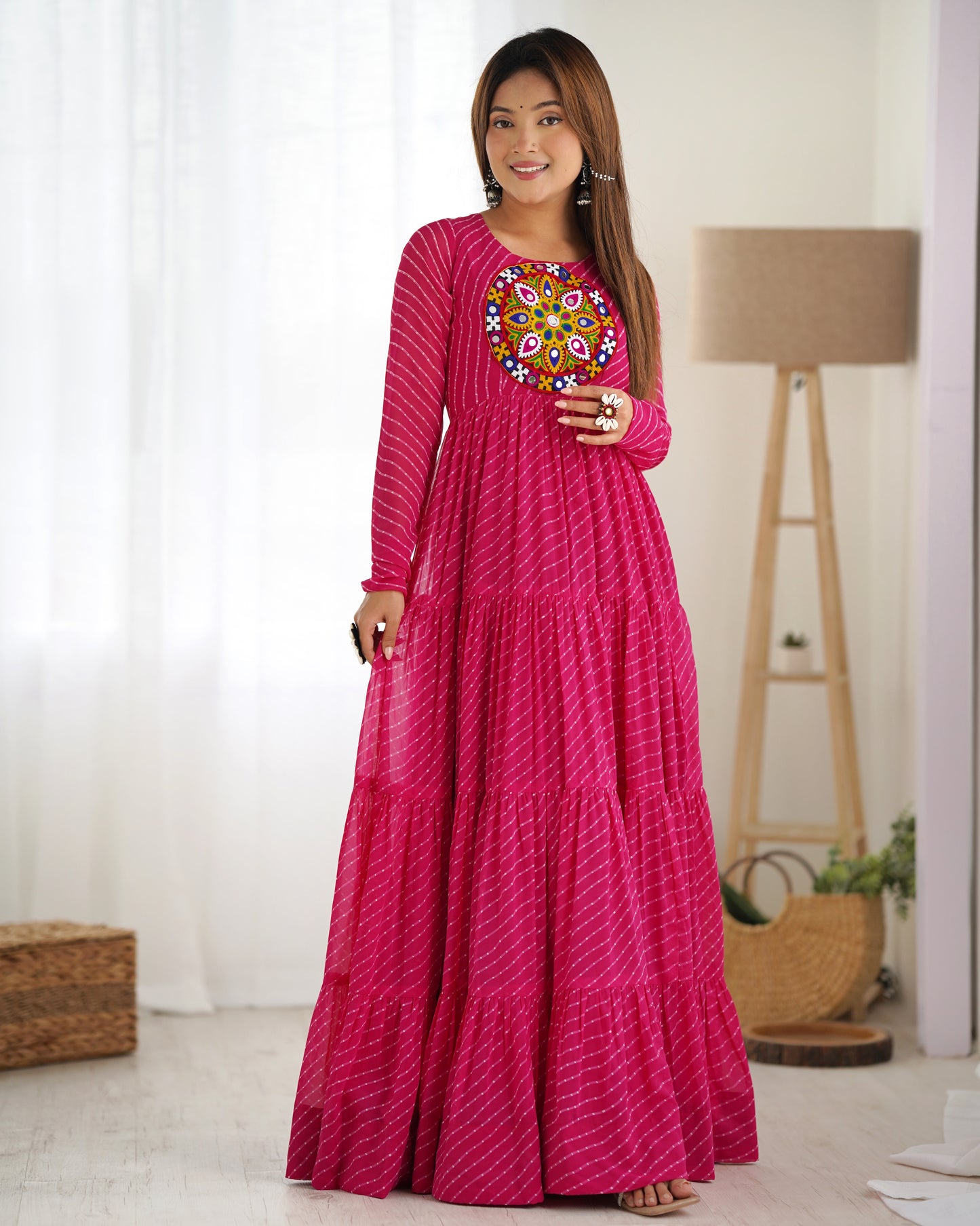 Arresting Navratri Wear Fully Stitched Designer Gown - INDIAN ELEGANCE