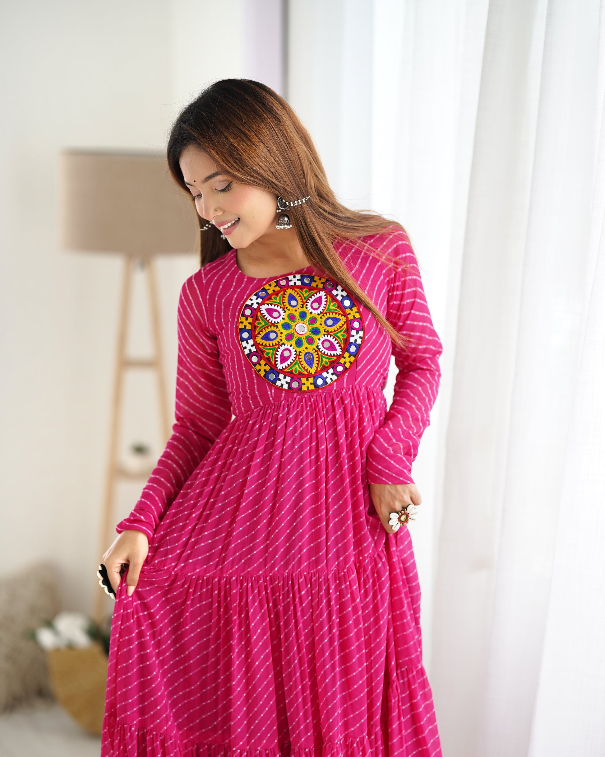 Arresting Navratri Wear Fully Stitched Designer Gown - INDIAN ELEGANCE