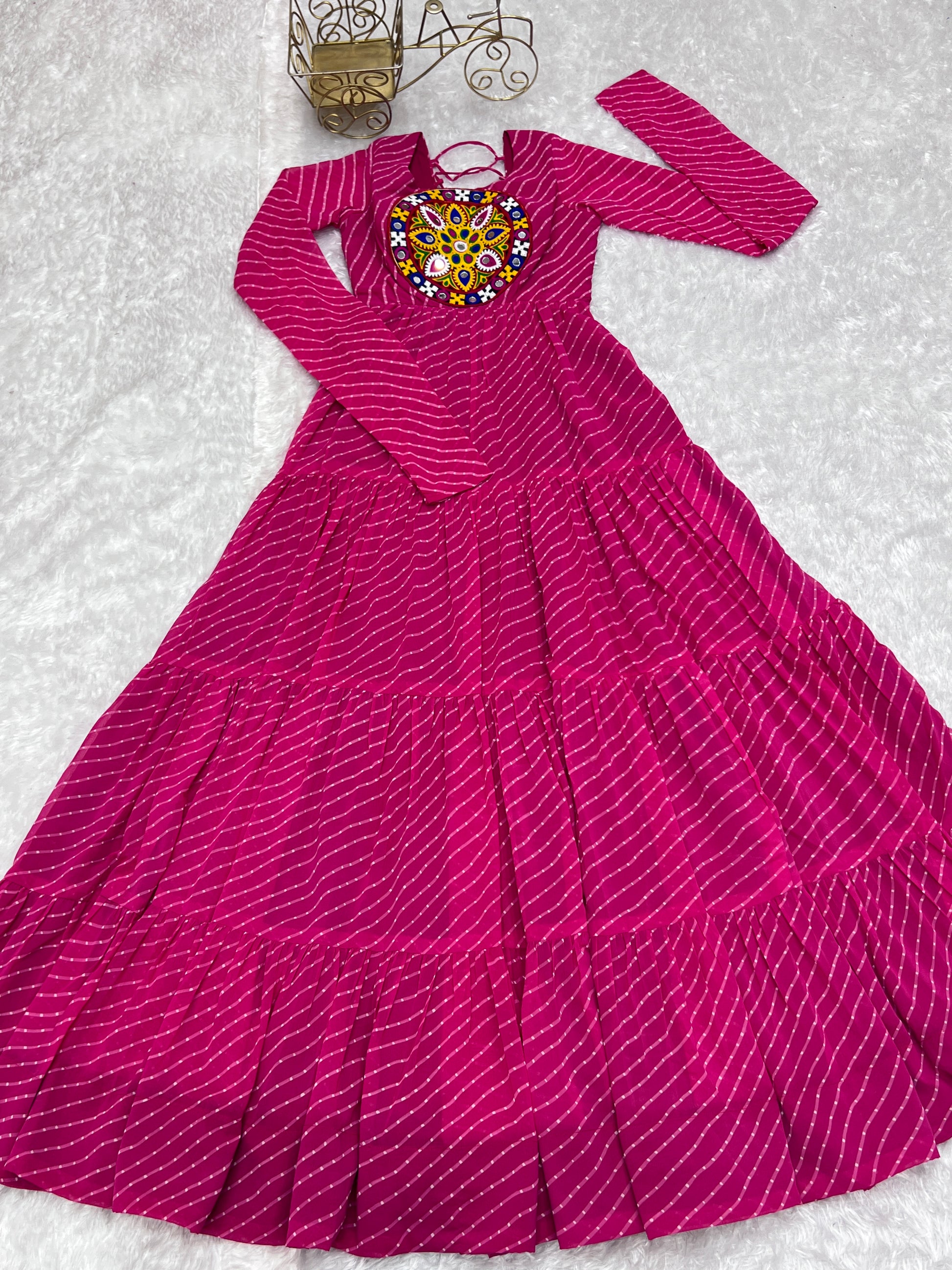 Arresting Navratri Wear Fully Stitched Designer Gown - INDIAN ELEGANCE