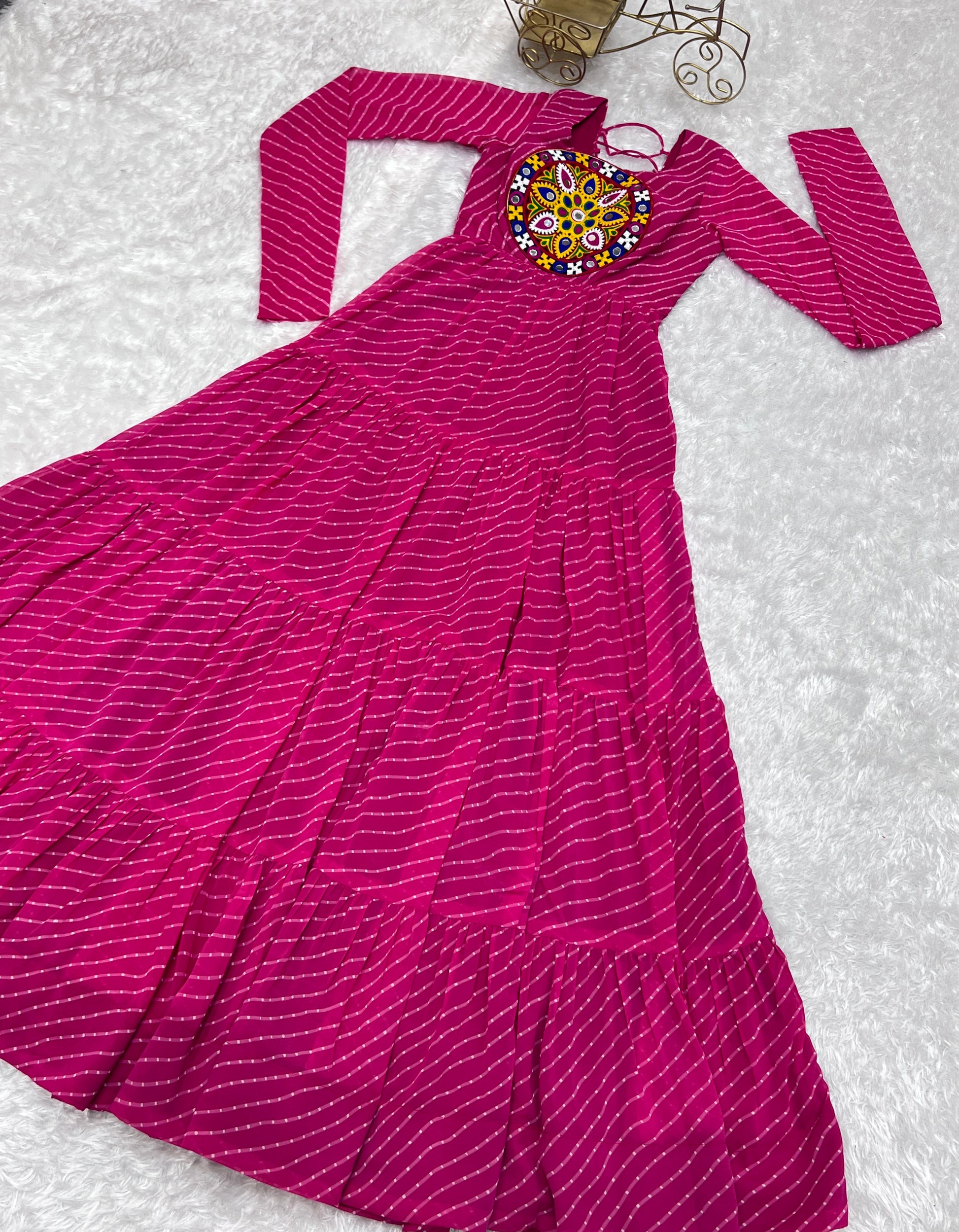Arresting Navratri Wear Fully Stitched Designer Gown - INDIAN ELEGANCE