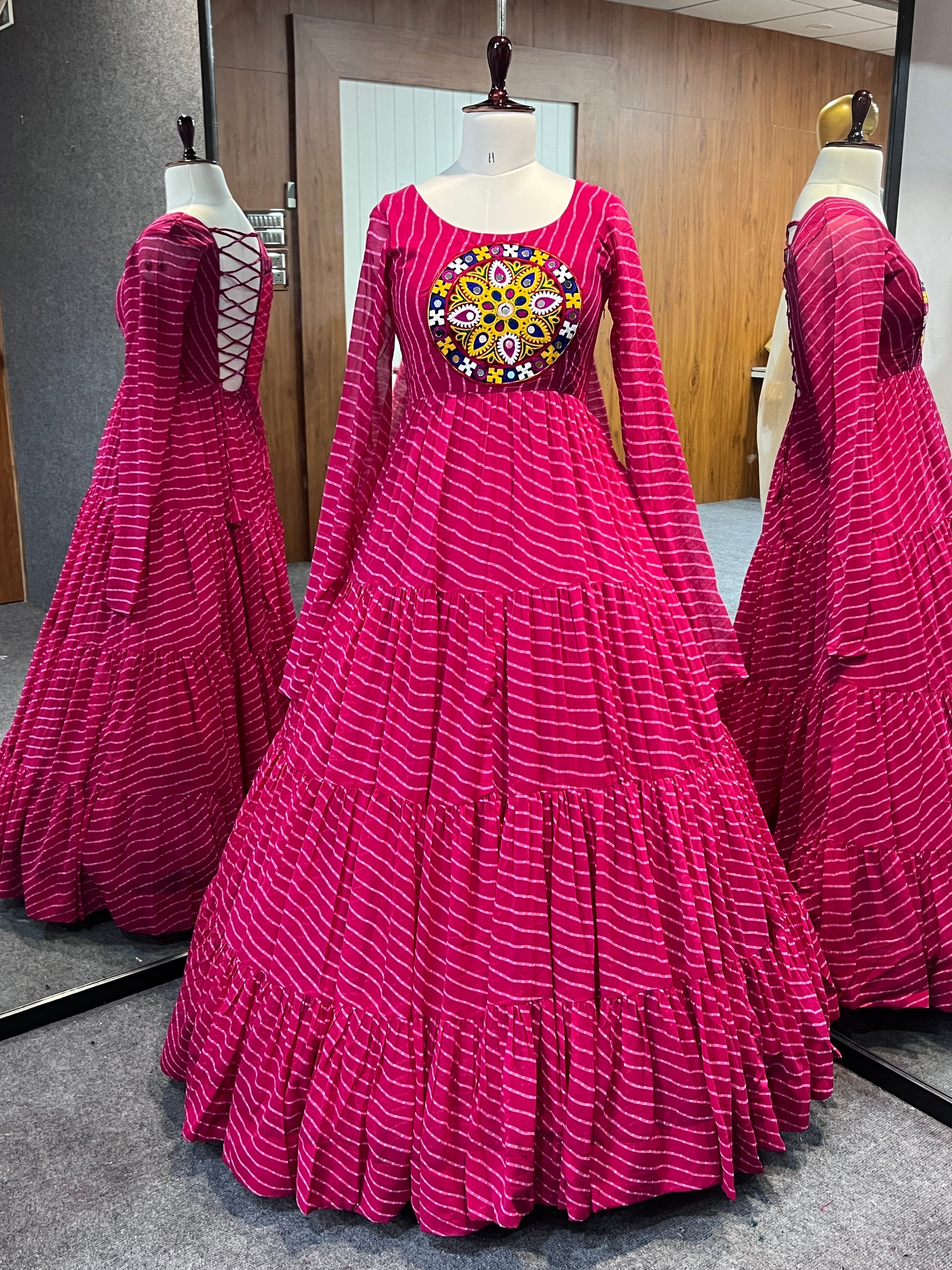 Arresting Navratri Wear Fully Stitched Designer Gown - INDIAN ELEGANCE