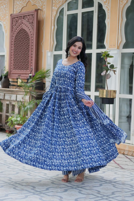 Elegant Pure Cotton Suit Set Full Sleeves With Matching Dupatta
