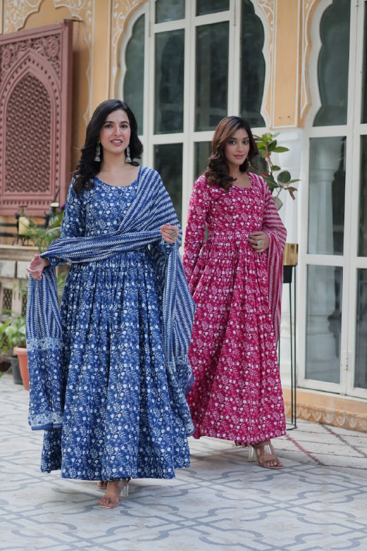 Elegant Pure Cotton Suit Set Full Sleeves With Matching Dupatta