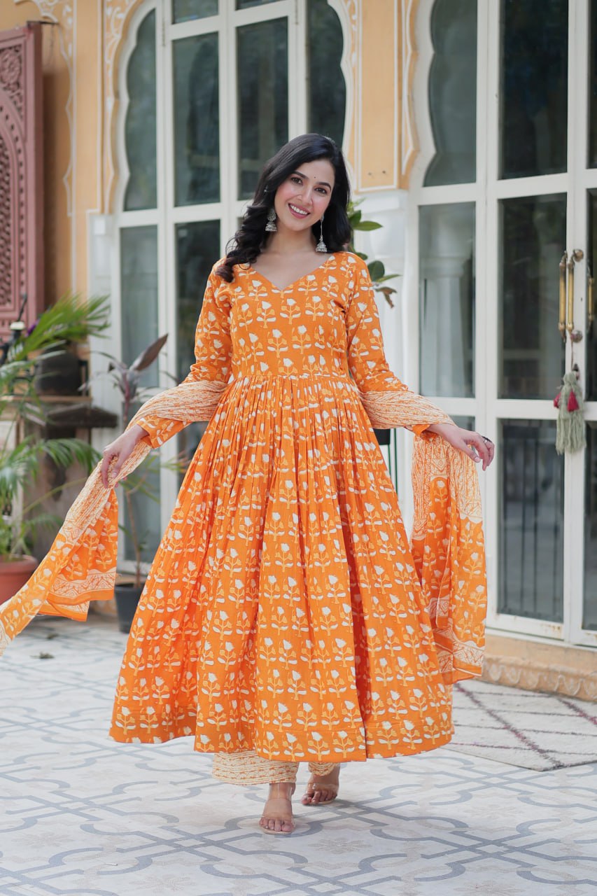 Graceful Pure Cotton 3-Piece Suit Set