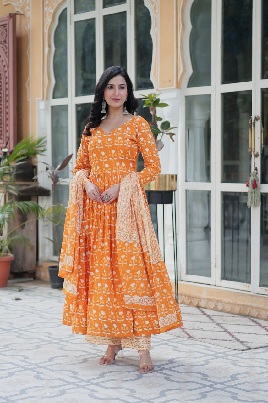 Graceful Pure Cotton 3-Piece Suit Set