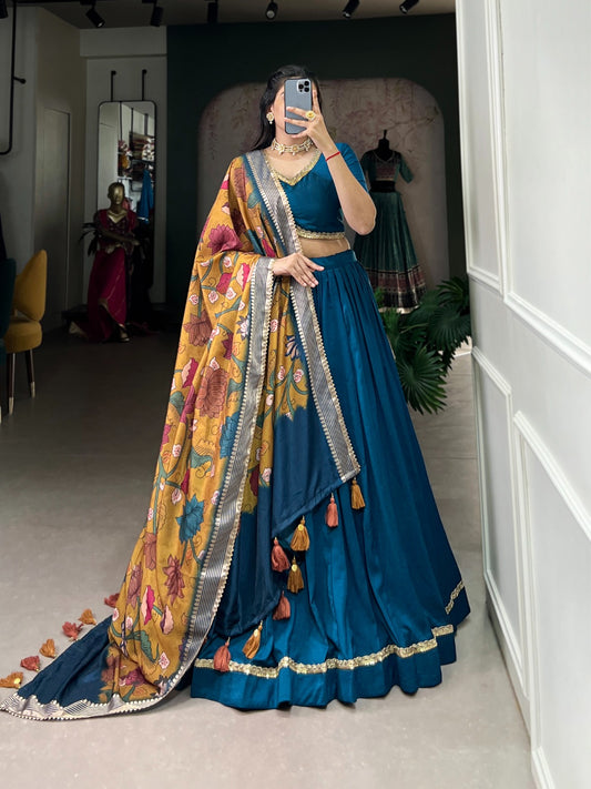 Lovely Chinon Silk Lace Border Worked Lehenga Choli Set - INDIAN ELEGANCE