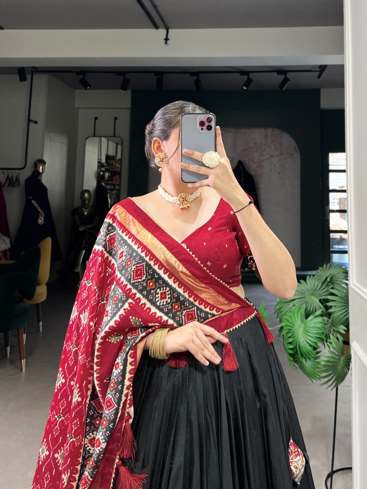 Enchanting Tussar Silk Patola Printed Lehenga Choli Set