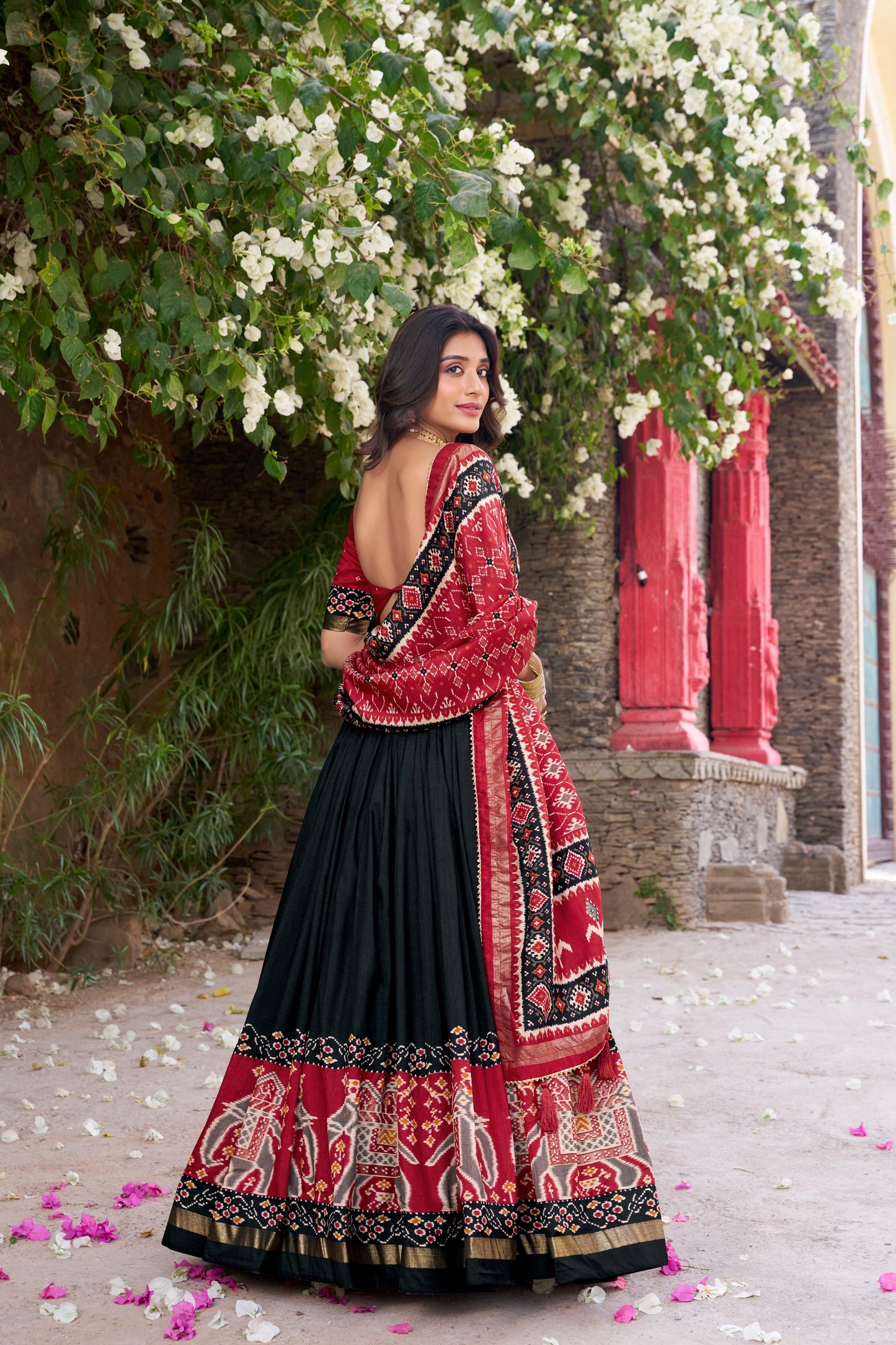 Enchanting Tussar Silk Patola Printed Lehenga Choli Set