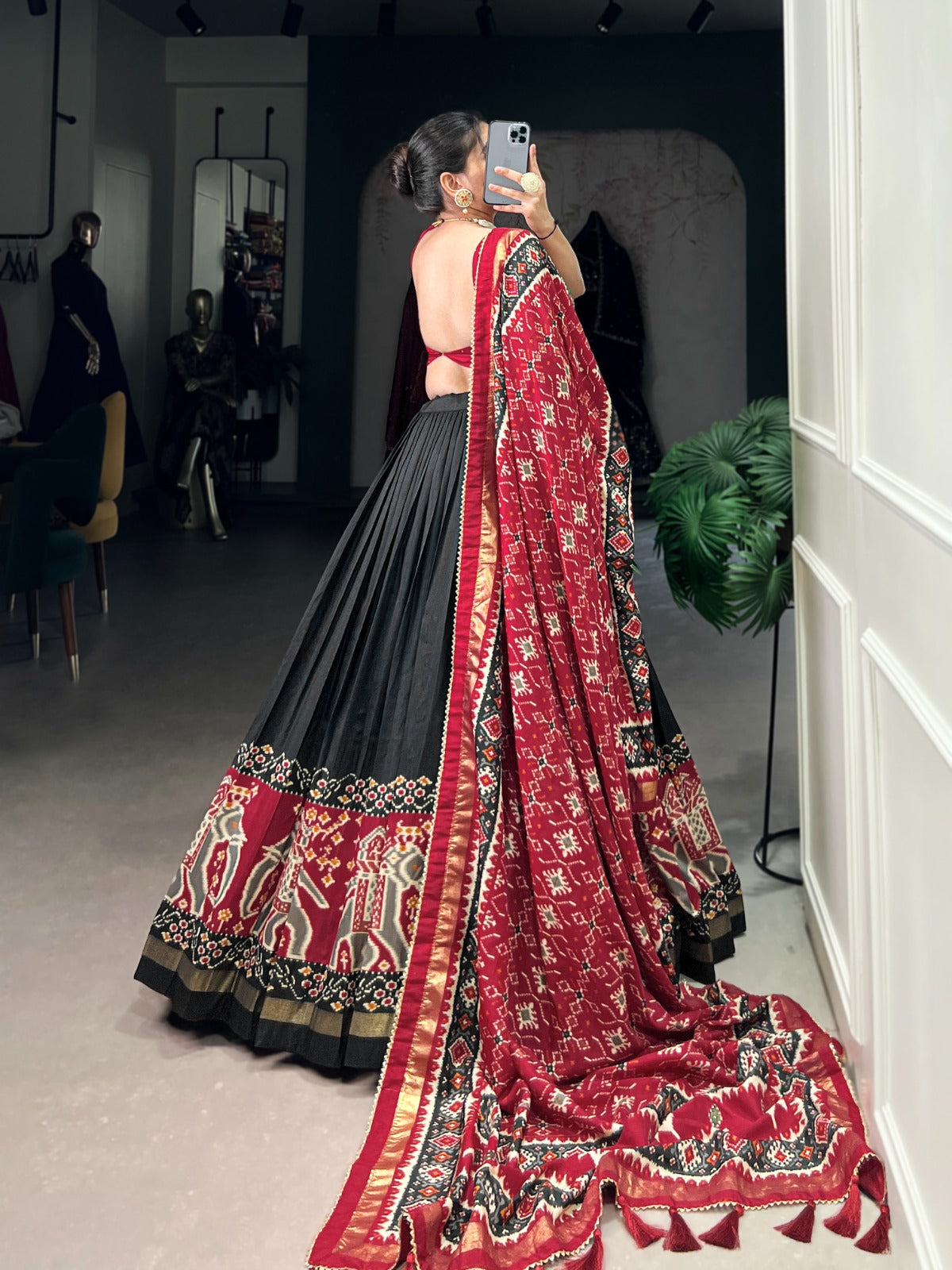 Enchanting Tussar Silk Patola Printed Lehenga Choli Set