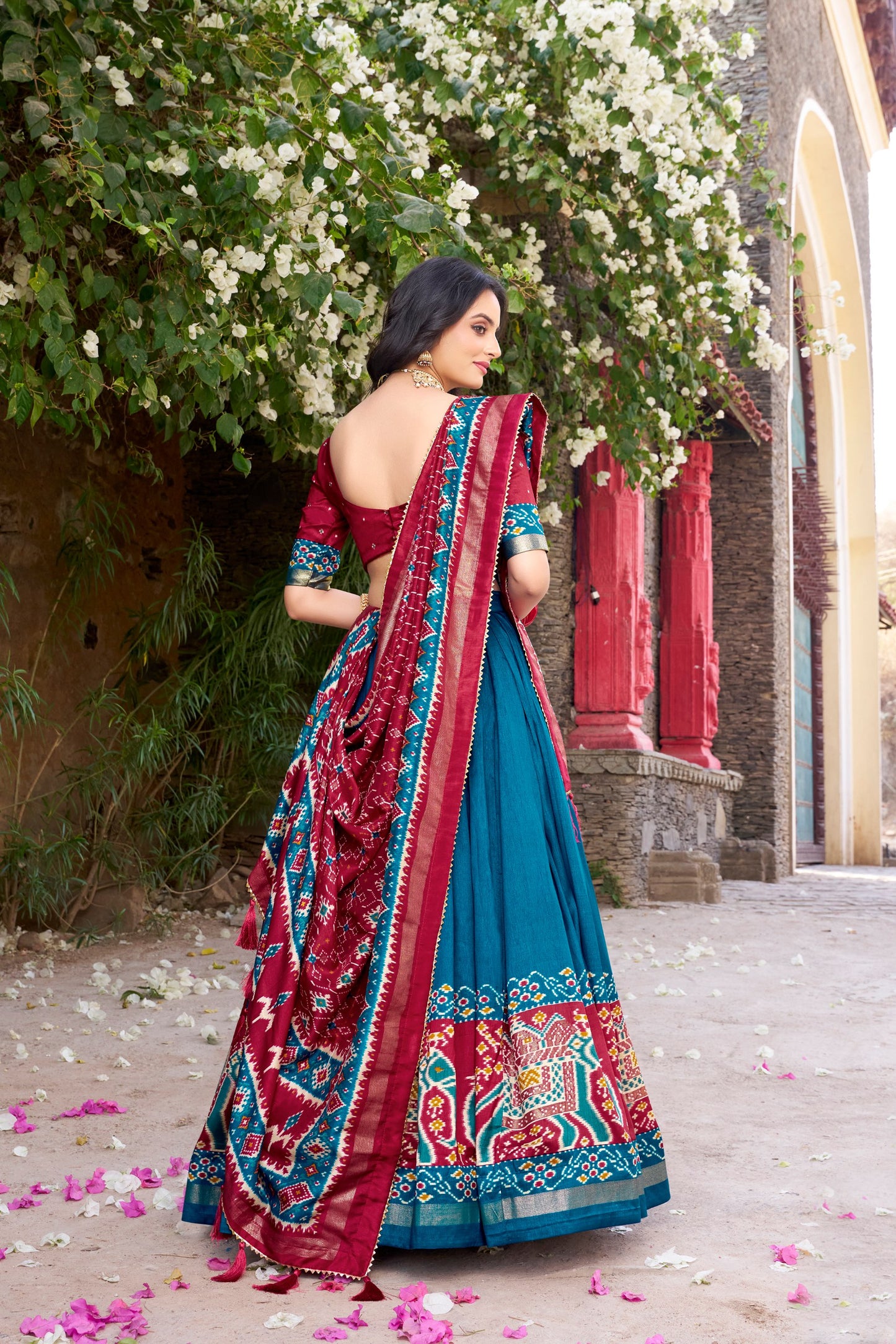 Enchanting Tussar Silk Patola Printed Lehenga Choli Set