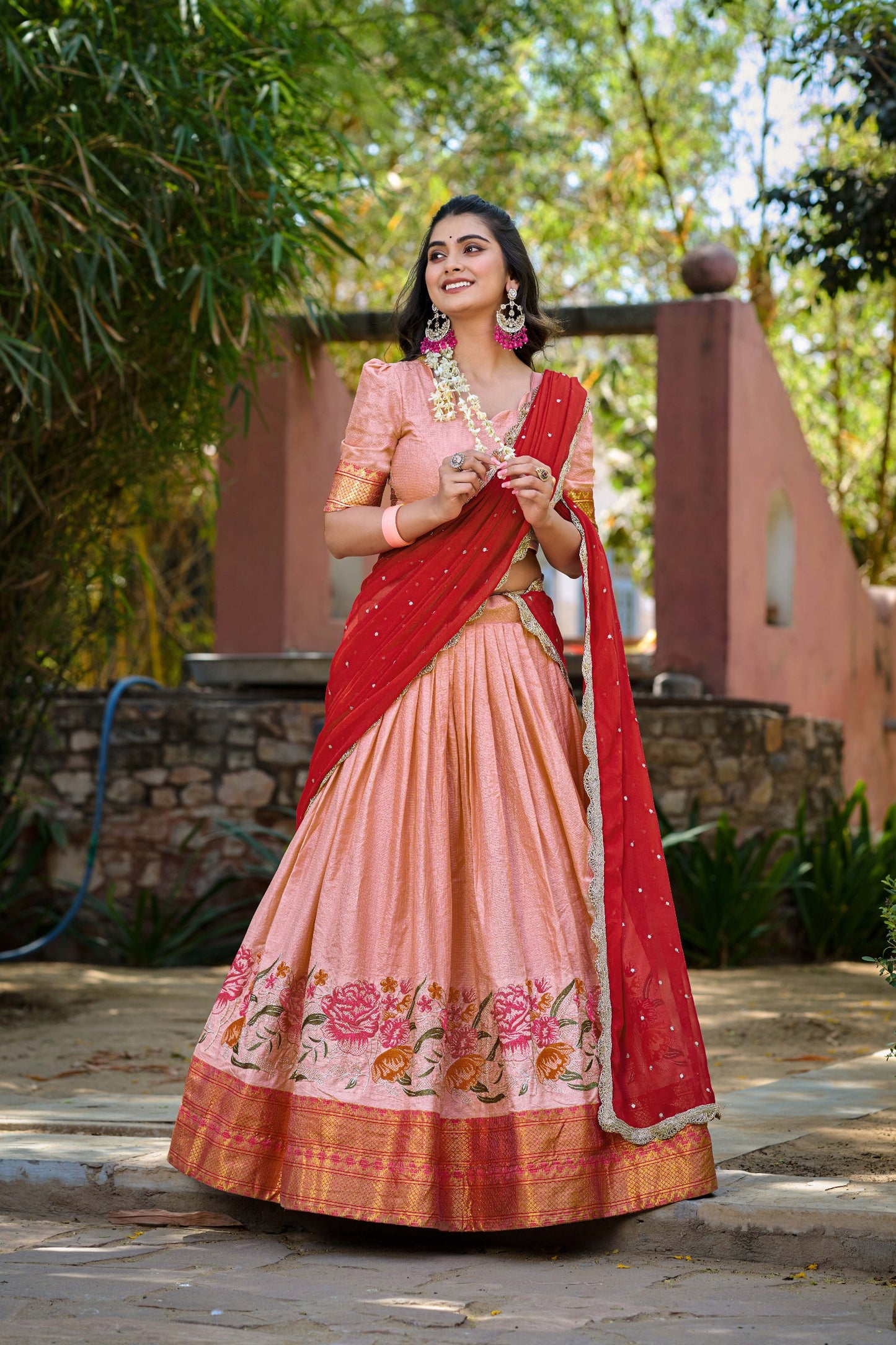 Spellbinding Cotton Silk Thread Embroidered Lehenga Choli - INDIAN ELEGANCE