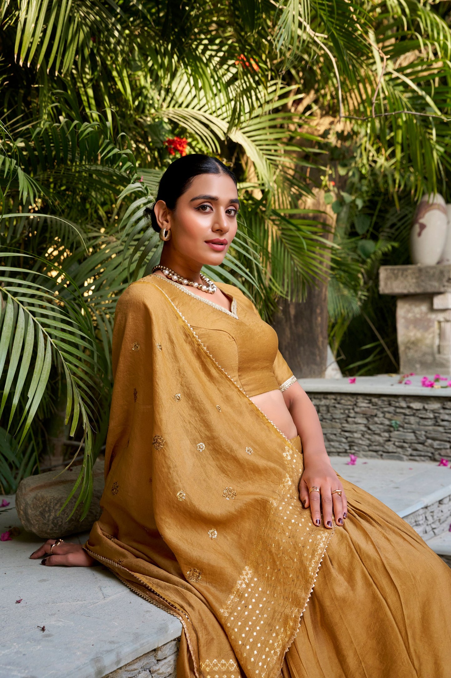 Resplendent Pure Chanderi Silk Zari Weaving Worked Lehenga Choli