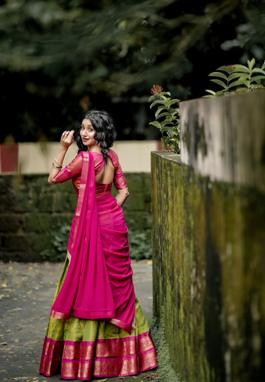 Stunning Pista Green Kanchipuram Silk Zari Weaving Worked Lehenga Choli - INDIAN ELEGANCE