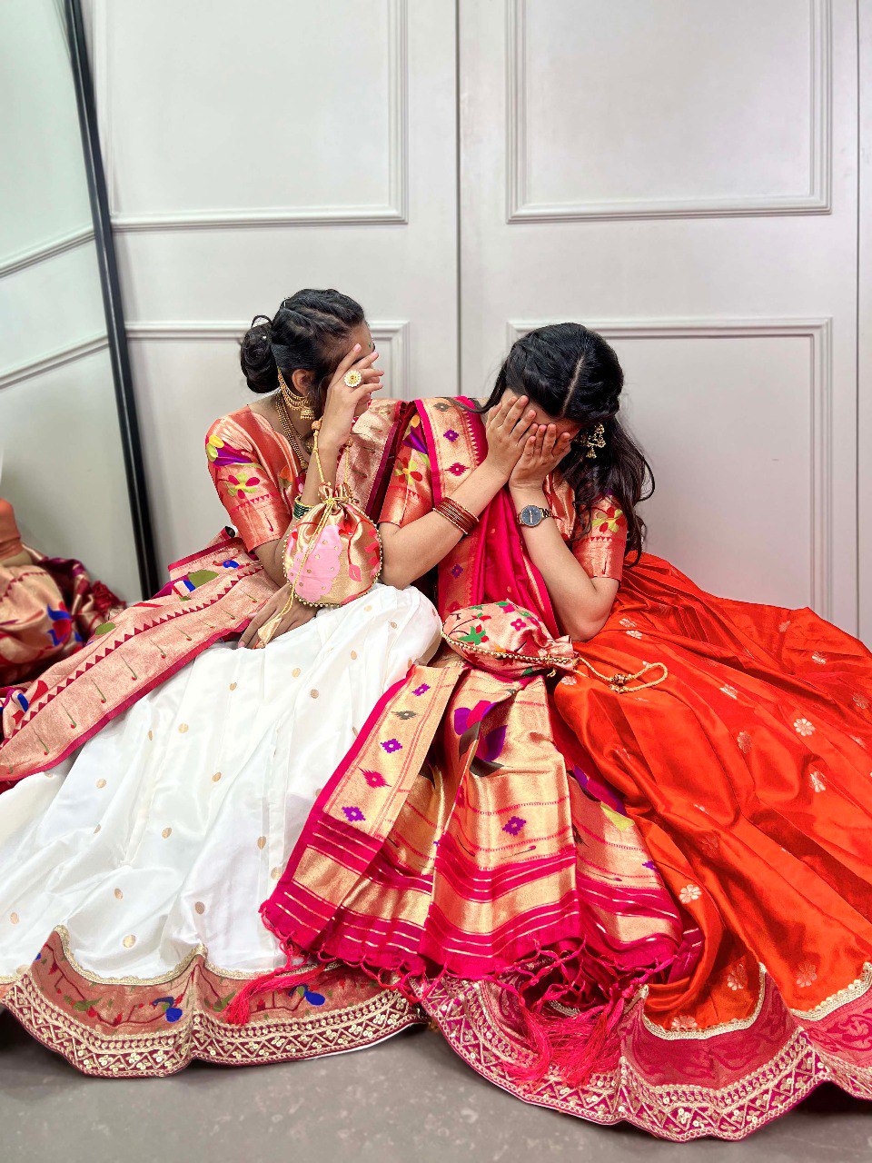 Elegant Paithani Silk Weaving Zari Worked Lehenga Choli - INDIAN ELEGANCE