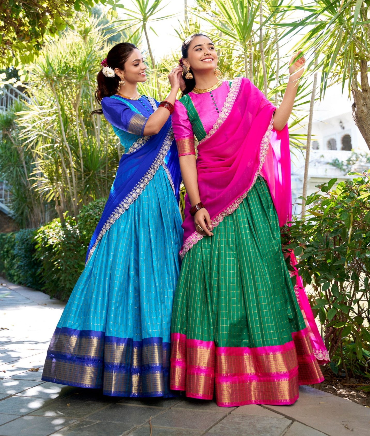 Stylish Zari Chex Weaving Worked Lehenga Choli Set