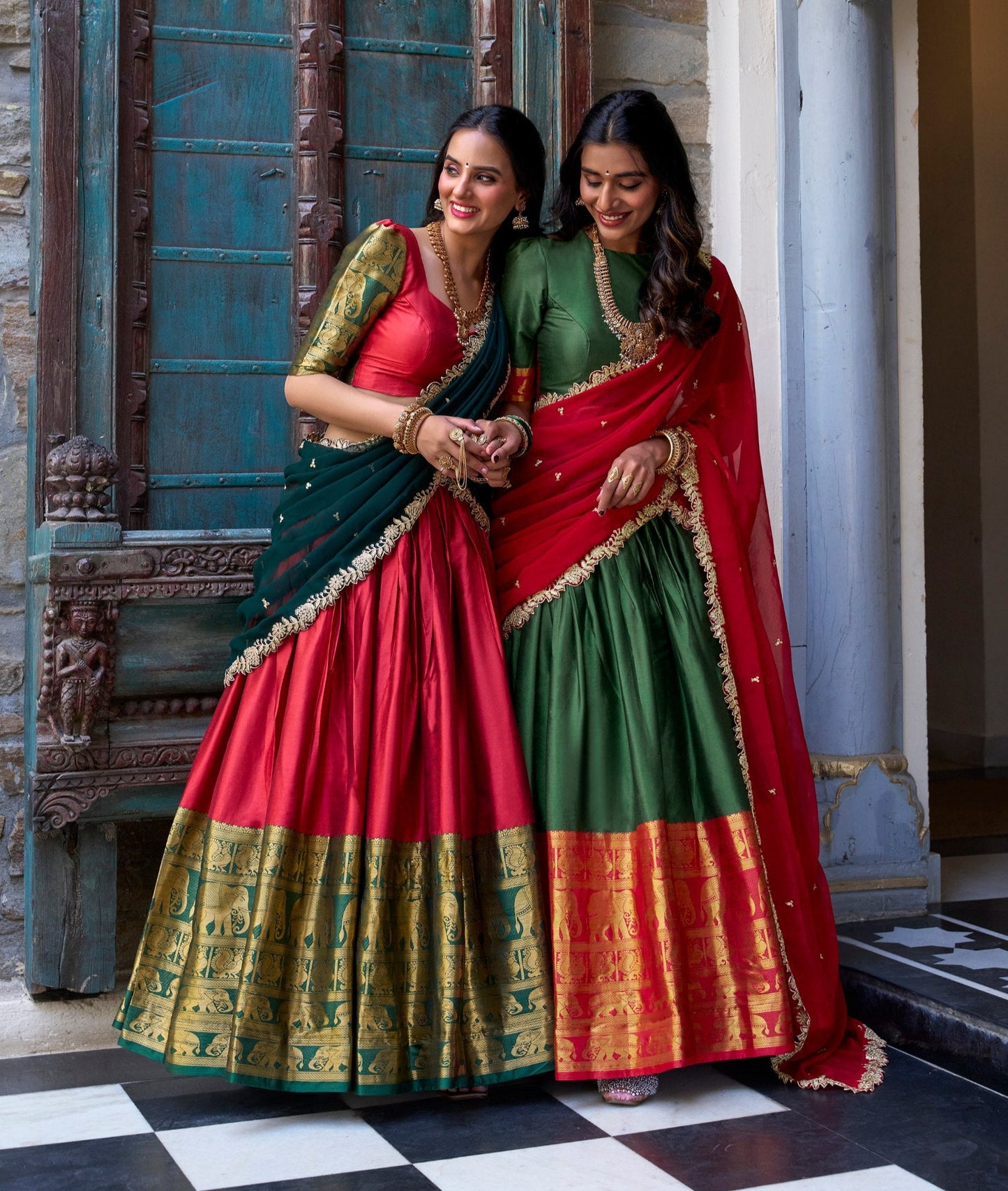 Adorable Narayan Pattu Zari Weaving Worked Lehenga Choli