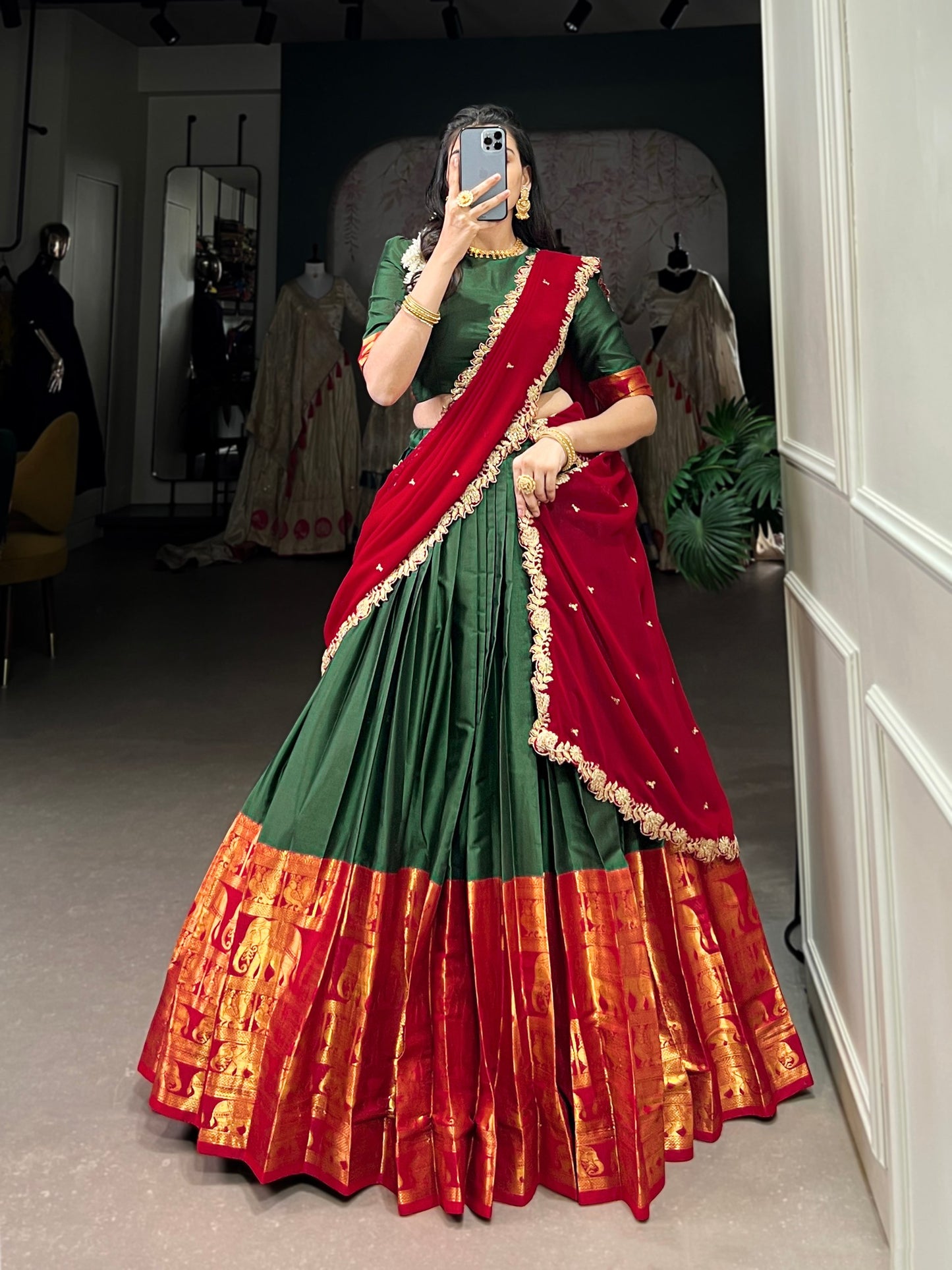 Adorable Narayan Pattu Zari Weaving Worked Lehenga Choli