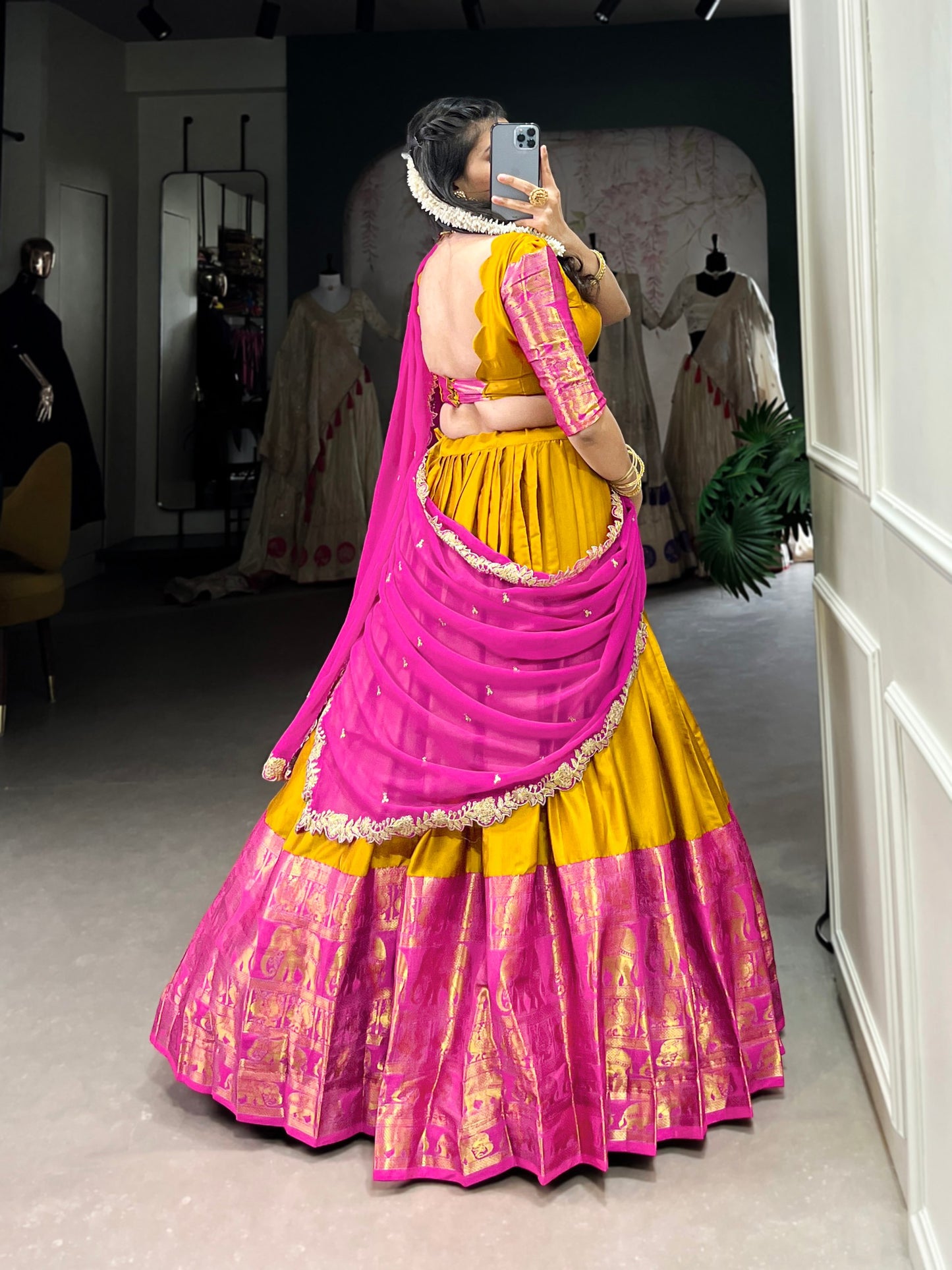 Adorable Narayan Pattu Zari Weaving Worked Lehenga Choli