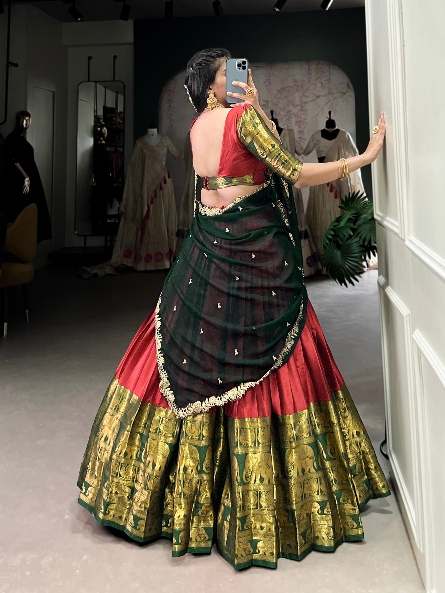 Adorable Narayan Pattu Zari Weaving Worked Lehenga Choli