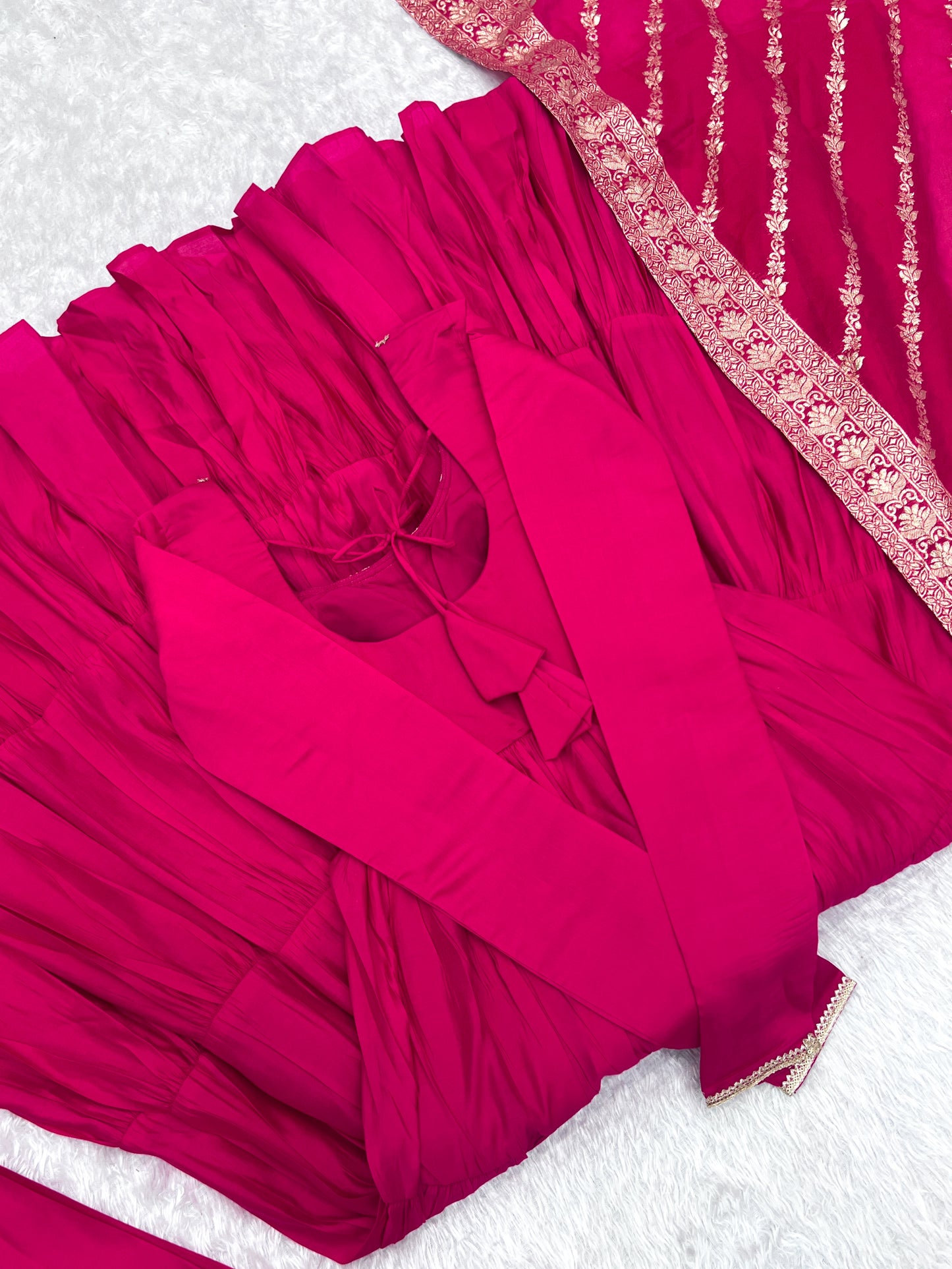 Elegant Pure Roman Silk 9 Mtr Flared Designer Anarkali Suit - INDIAN ELEGANCE