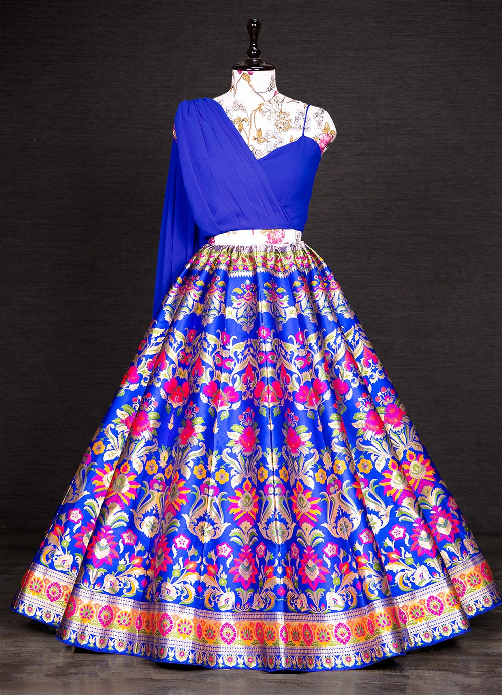 Resplendent Banarasi Silk Zari Weaving Worked Lehenga With Blouse - INDIAN ELEGANCE