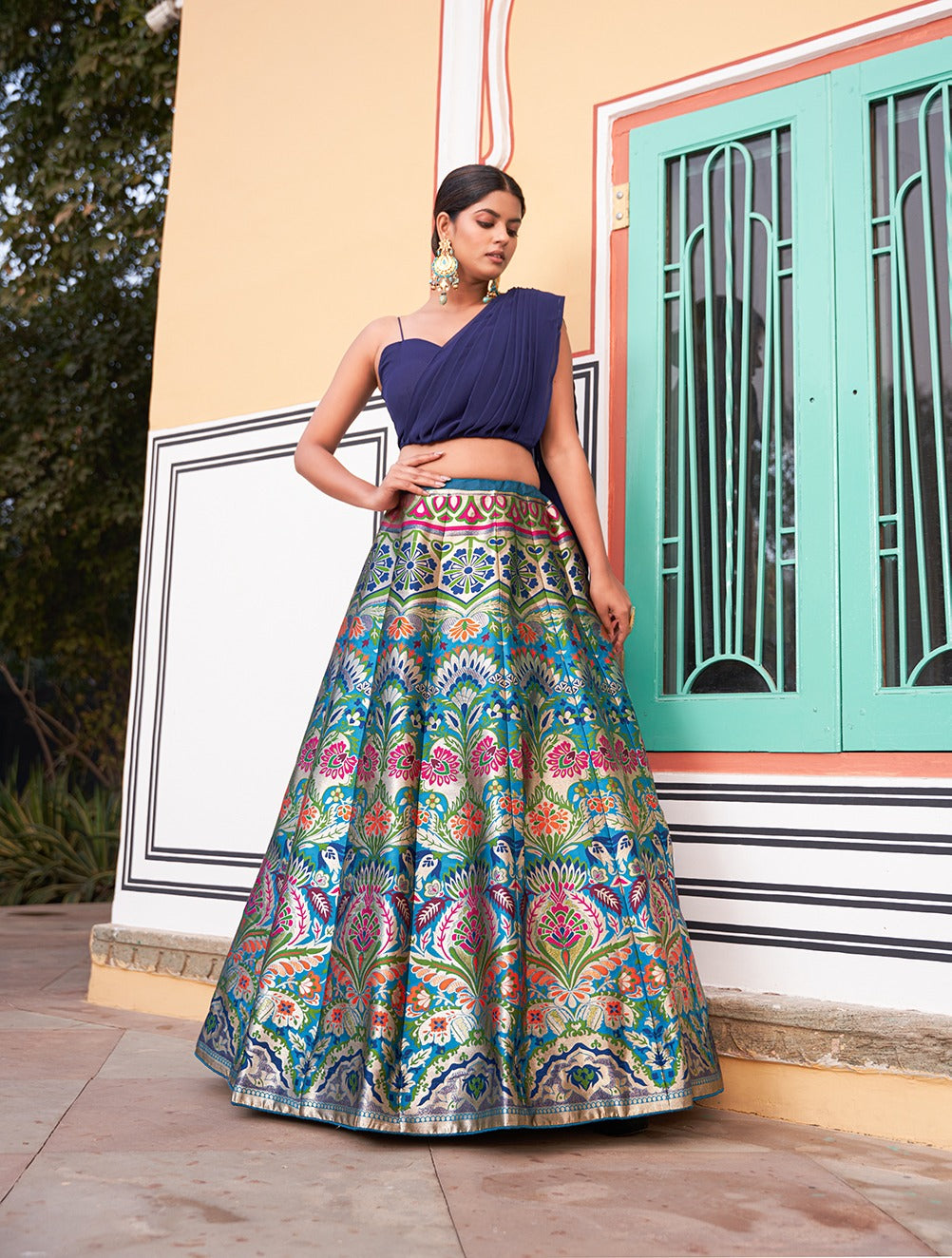 Lovely Banarasi Silk Zari Weaving Worked Designer Lehenga Choli - INDIAN ELEGANCE