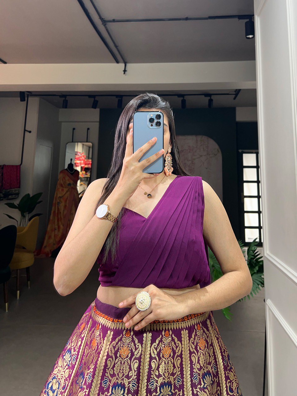 Lovely Banarasi Silk Zari Weaving Worked Designer Lehenga Choli - INDIAN ELEGANCE