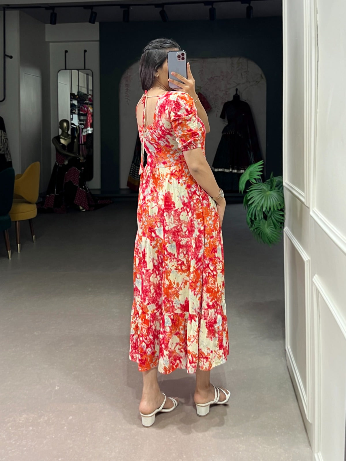 Magnificent Rayon Printed With Foil Worked Designer Kurti - INDIAN ELEGANCE