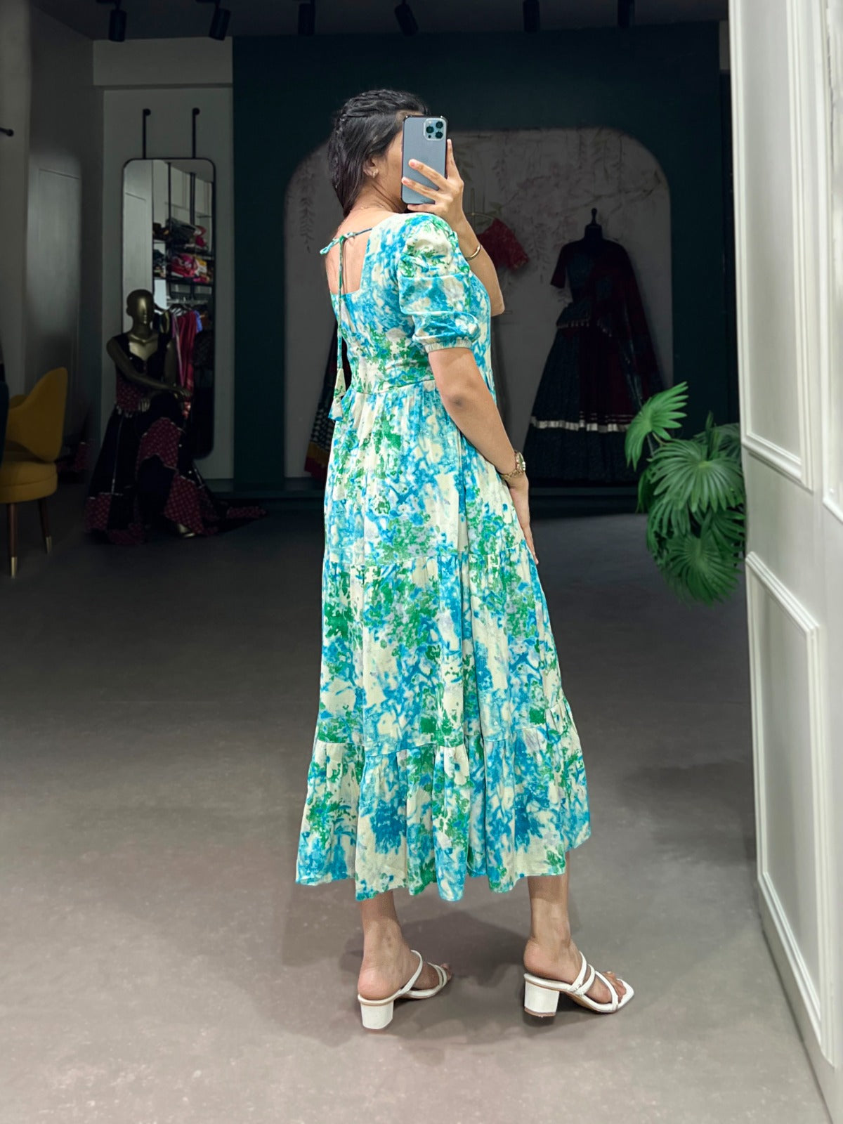 Magnificent Rayon Printed With Foil Worked Designer Kurti - INDIAN ELEGANCE