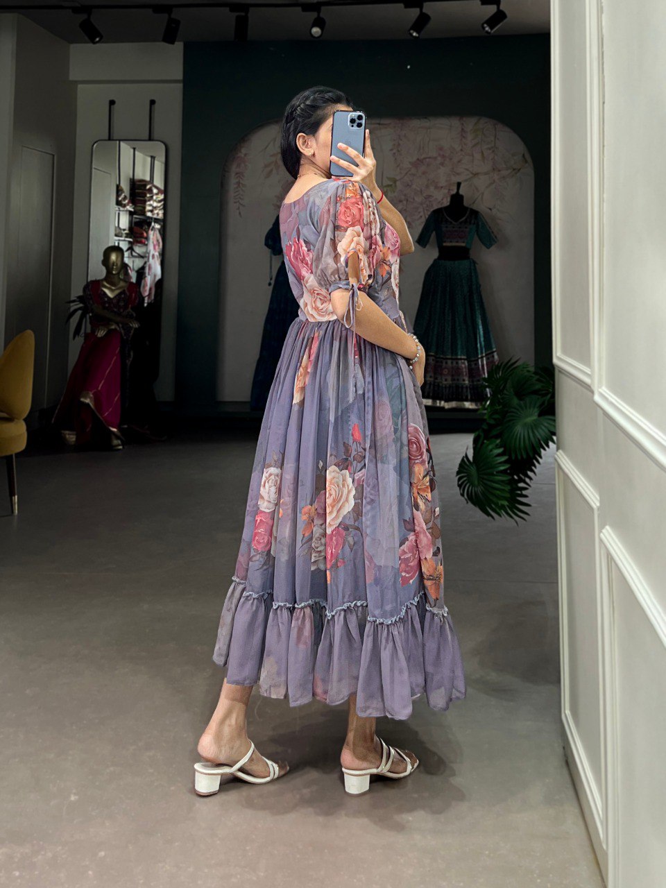Radiant Georgette Floral Printed Designer Kurti - INDIAN ELEGANCE