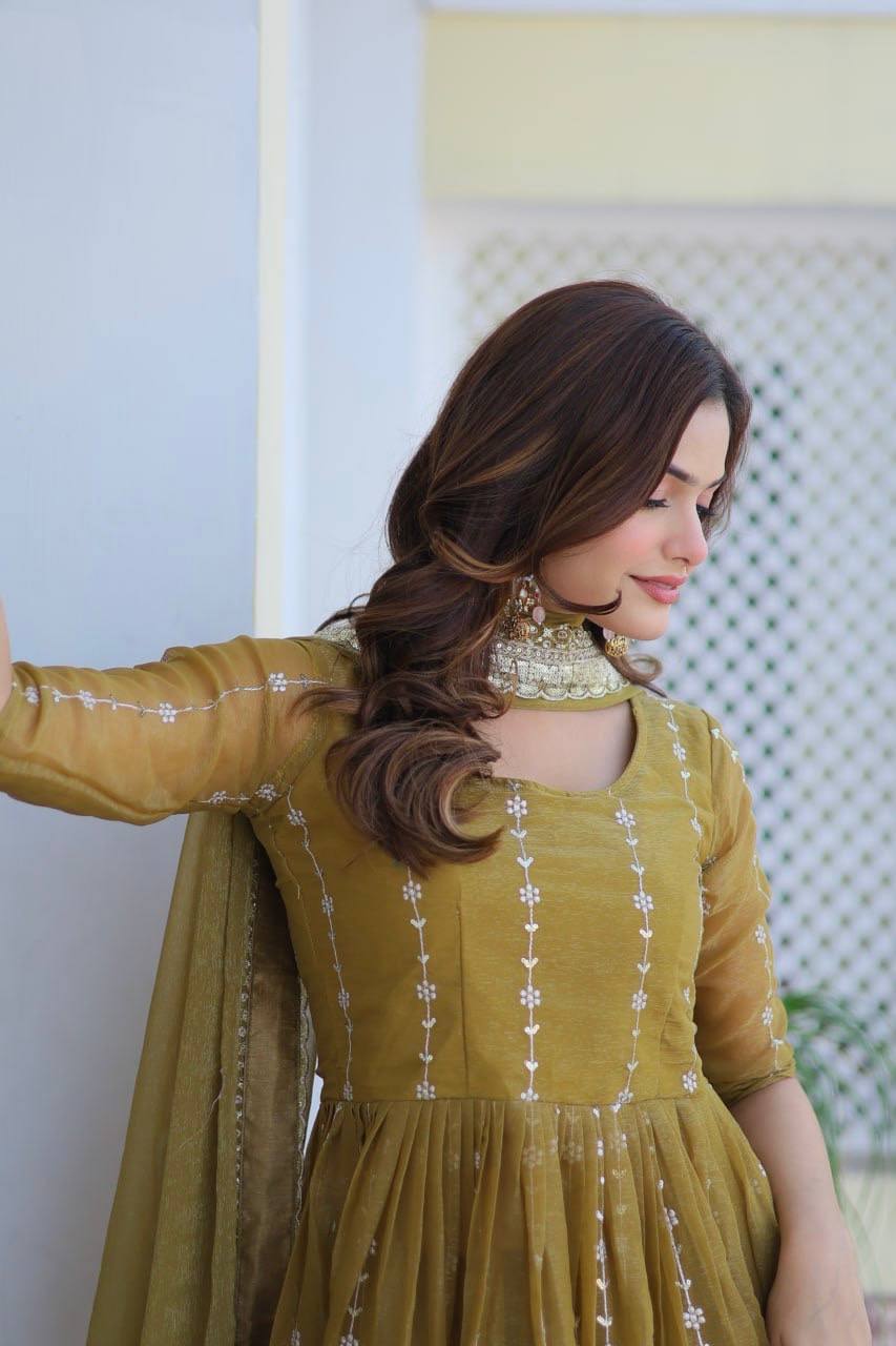 Elegant Pure Simmar Sharara Set with Heavy 3mm Sequence Embroidery Work