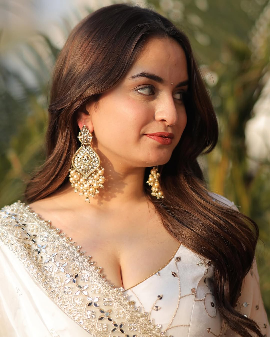 Premium White Color Full Heavy Work  Georgette Anarkali Gown.