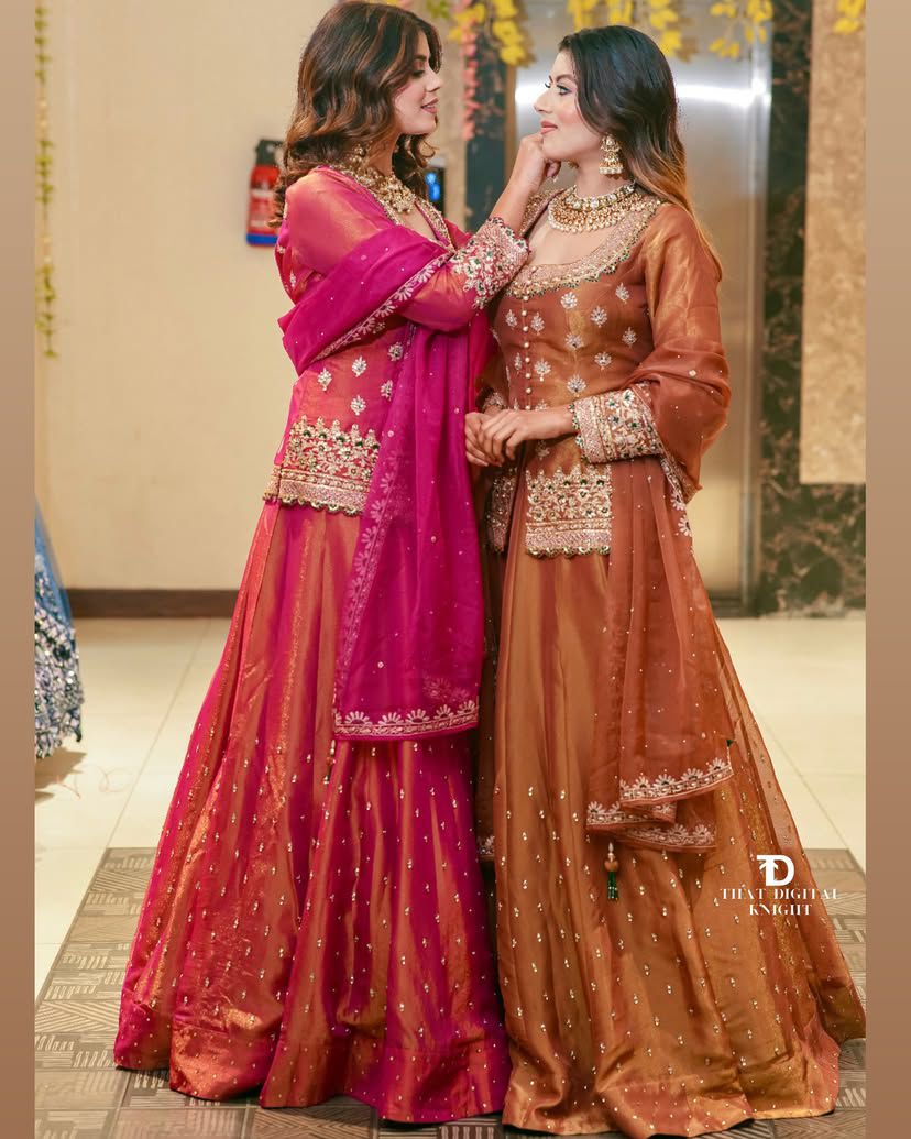 Designer Simmer Silk Lehenga Set – Embroidery & Moti Work