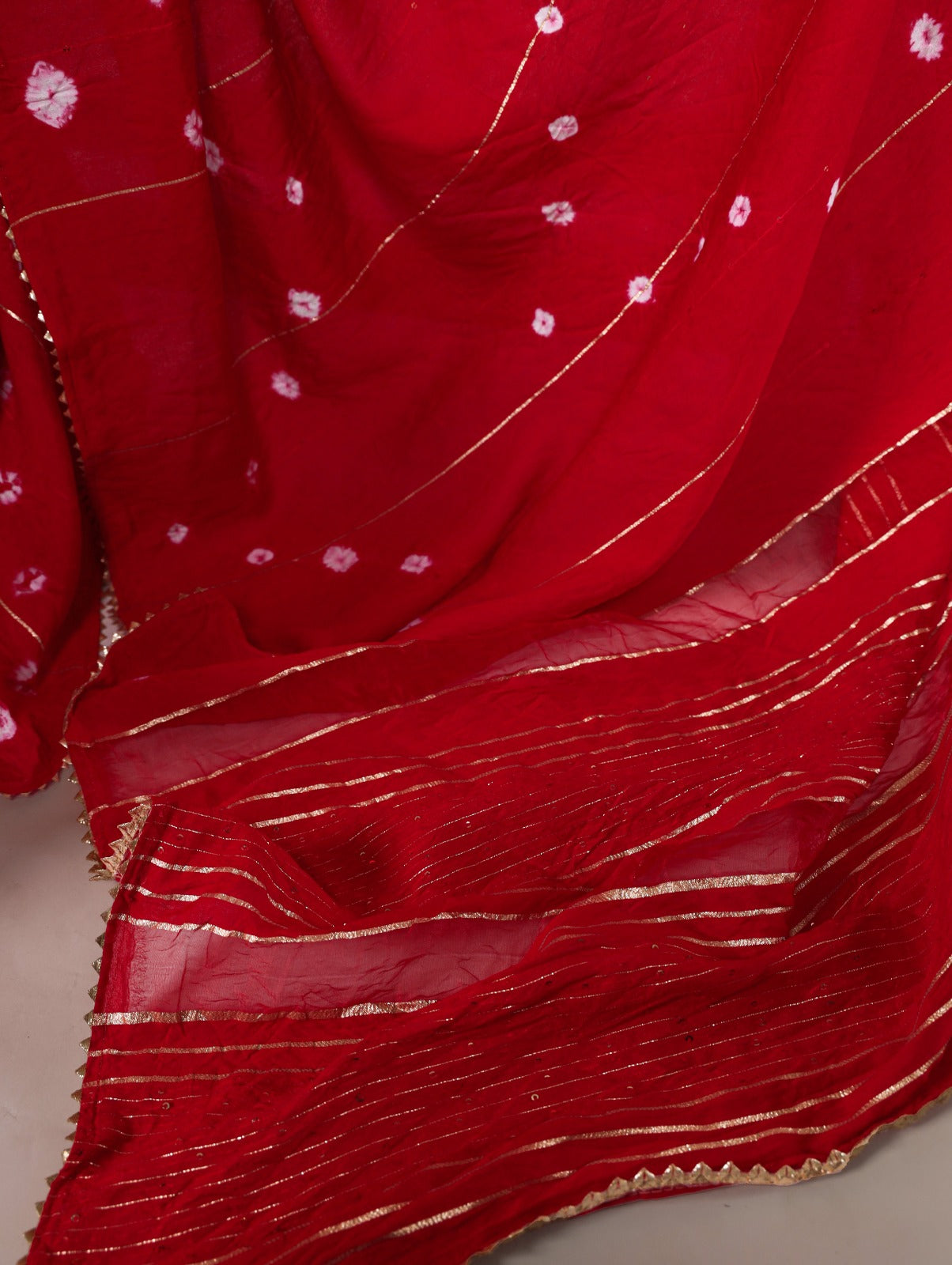 Enamoring Red Viscose Chanderi Sequins Zari Line Saree - INDIAN ELEGANCE