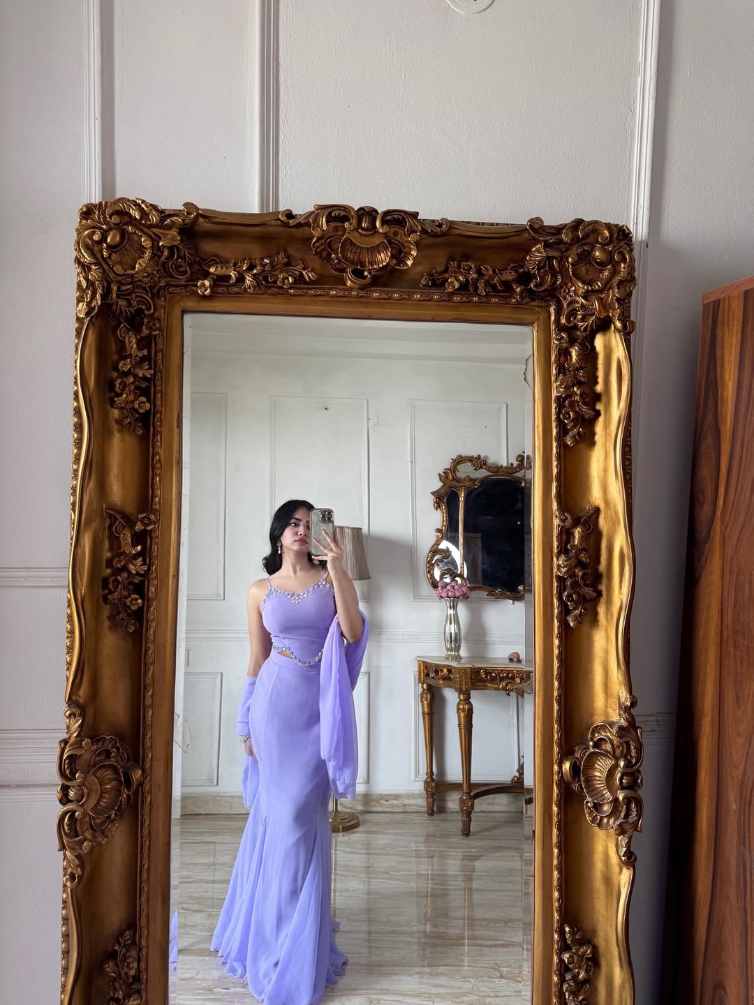 90's Style Fully Stitched Lavender Fish Cut Lehenga Choli For Women - Party Wear Lehenga Choli