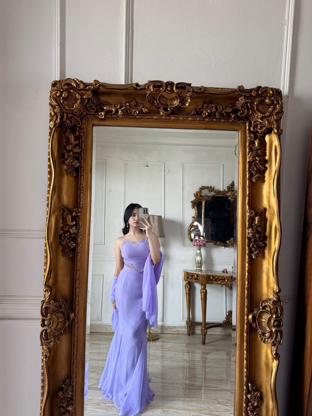 90's Style Fully Stitched Lavender Fish Cut Lehenga Choli For Women - Party Wear Lehenga Choli